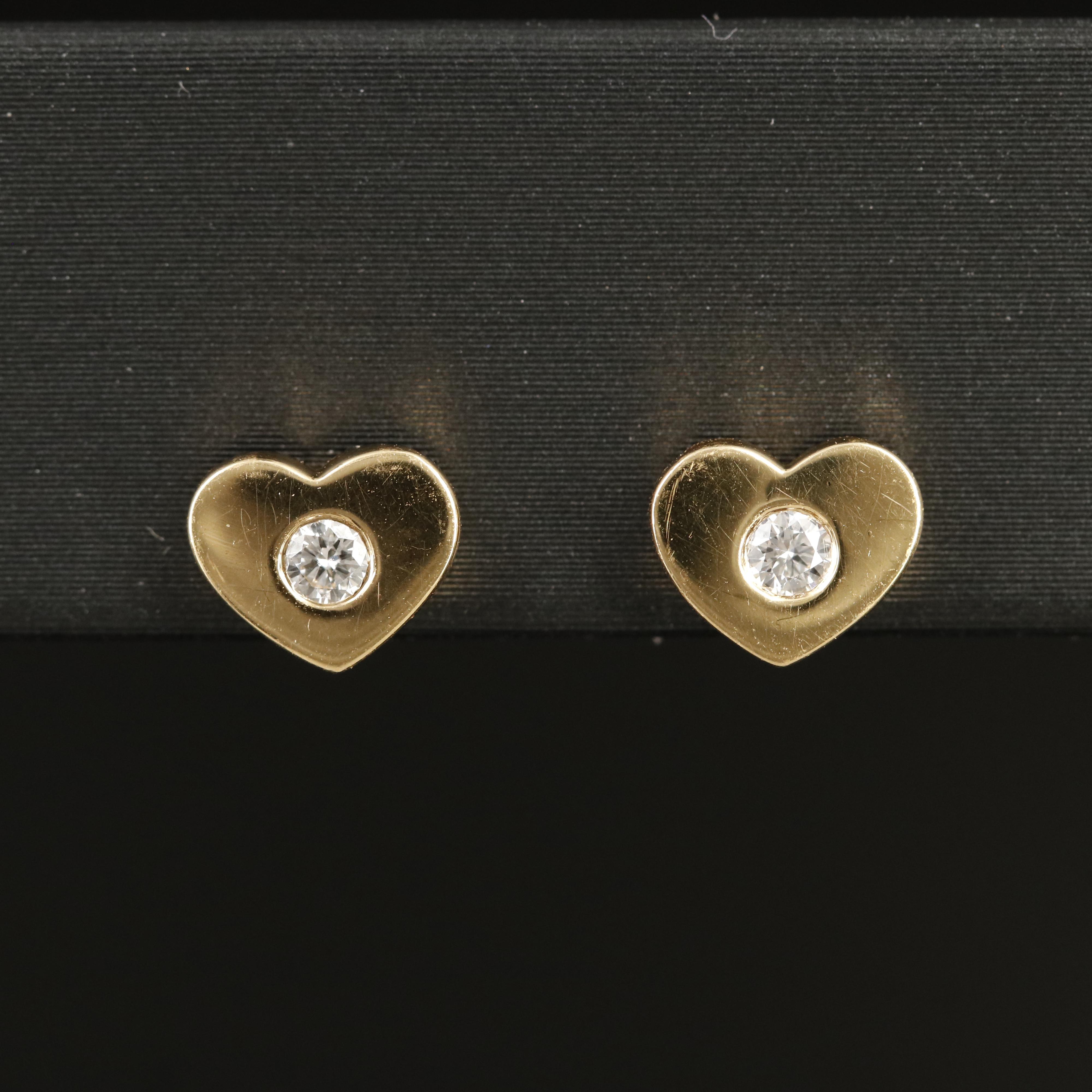Paloma Picasso for Tiffany & Co. "Modern Heart" 18K 0.10 CTW Diamond Earrings