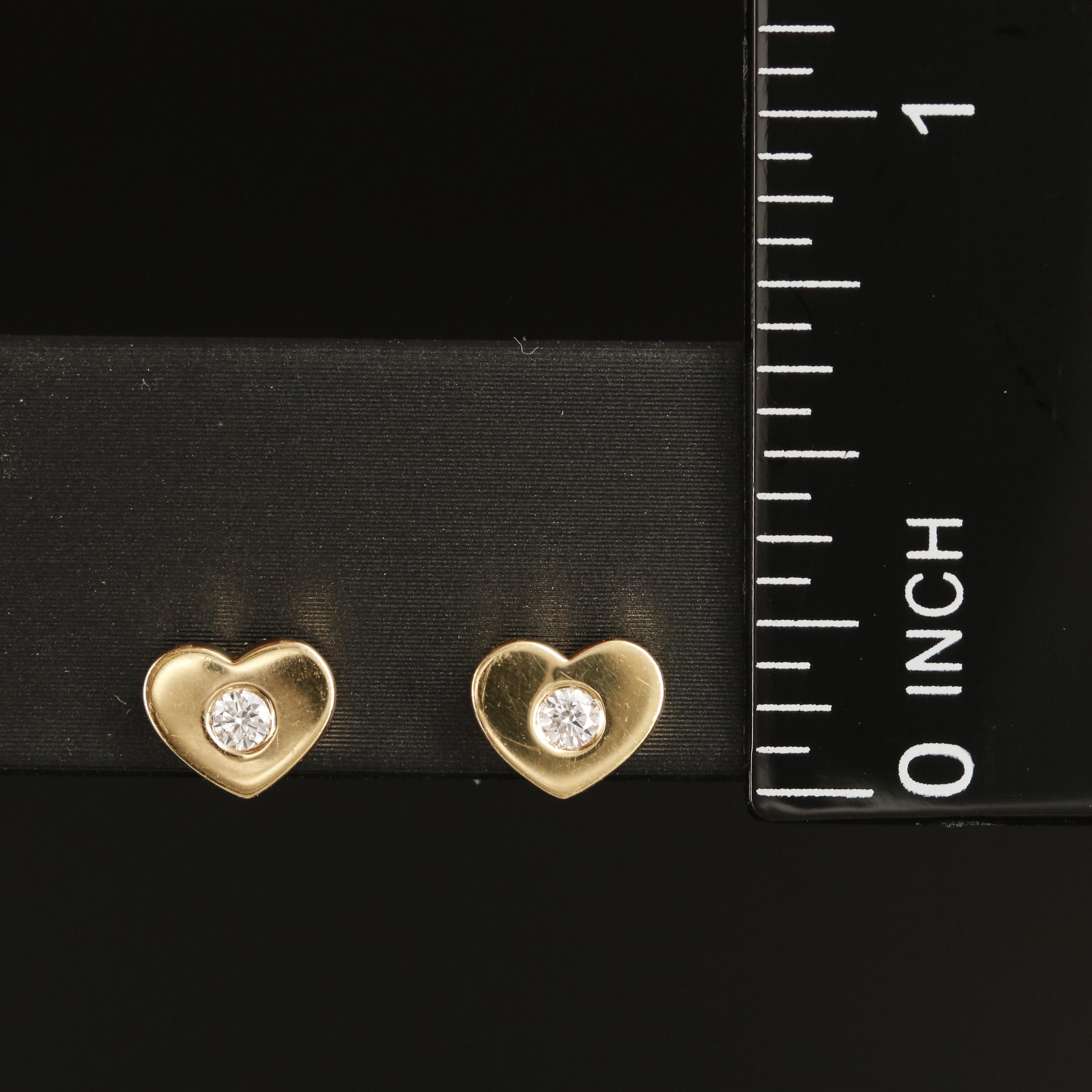 Paloma Picasso for Tiffany & Co. "Modern Heart" 18K 0.10 CTW Diamond Earrings