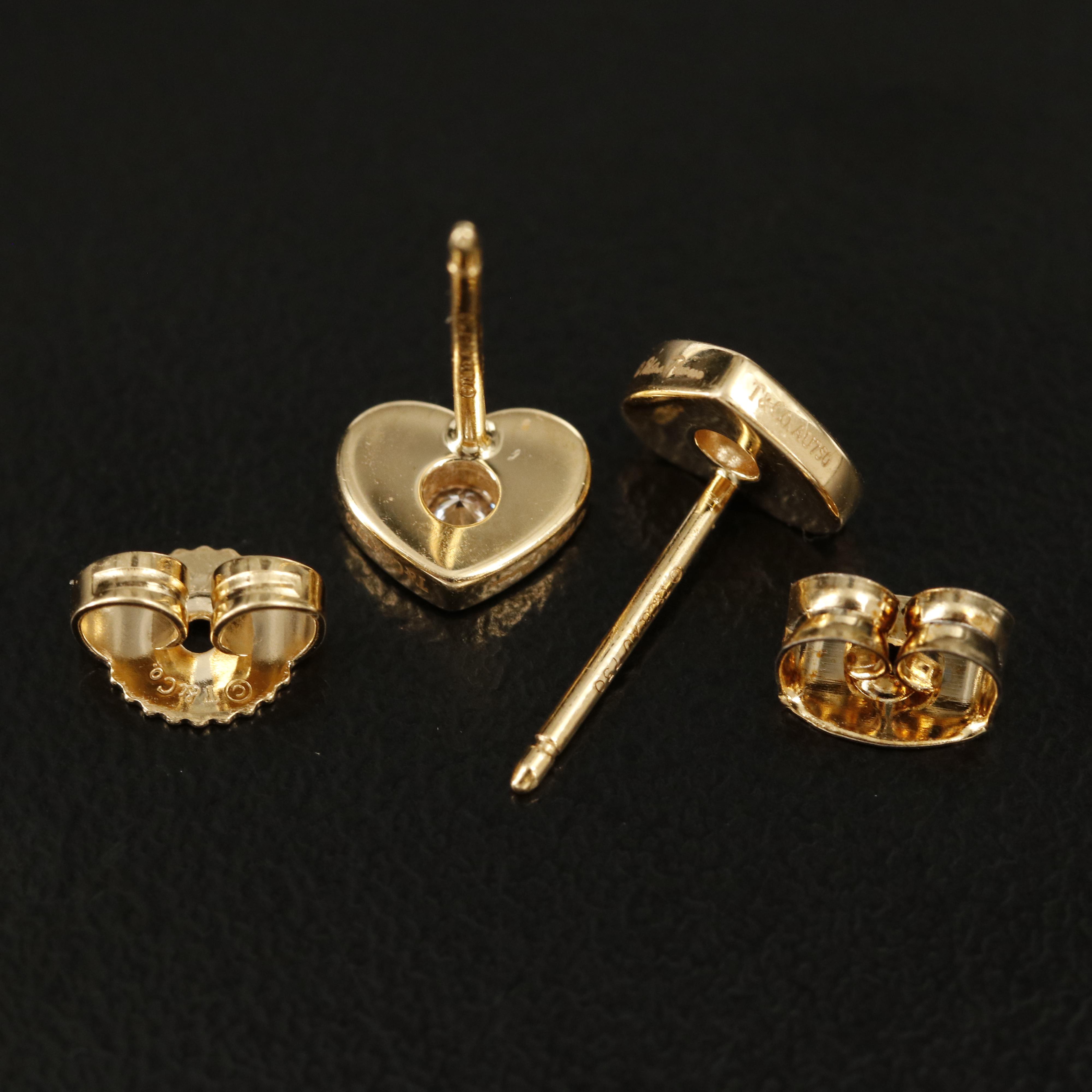 Paloma Picasso for Tiffany & Co. "Modern Heart" 18K 0.10 CTW Diamond Earrings