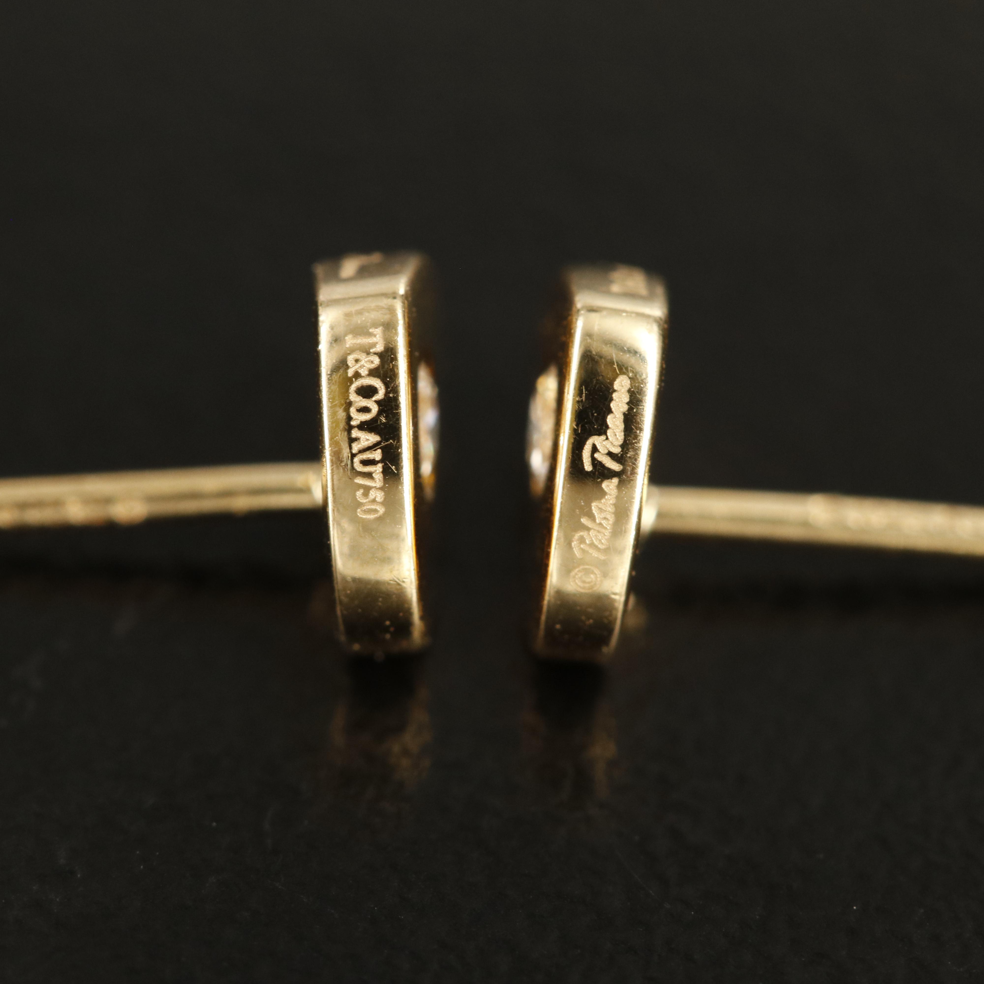 Paloma Picasso for Tiffany & Co. "Modern Heart" 18K 0.10 CTW Diamond Earrings