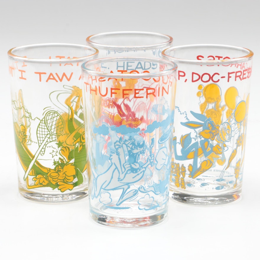 Warner Brothers Looney Tunes Jelly Glasses, 1974