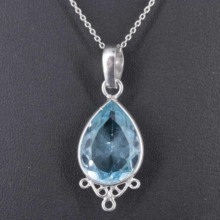 Sterling Silver Gemstone Pendant Necklace