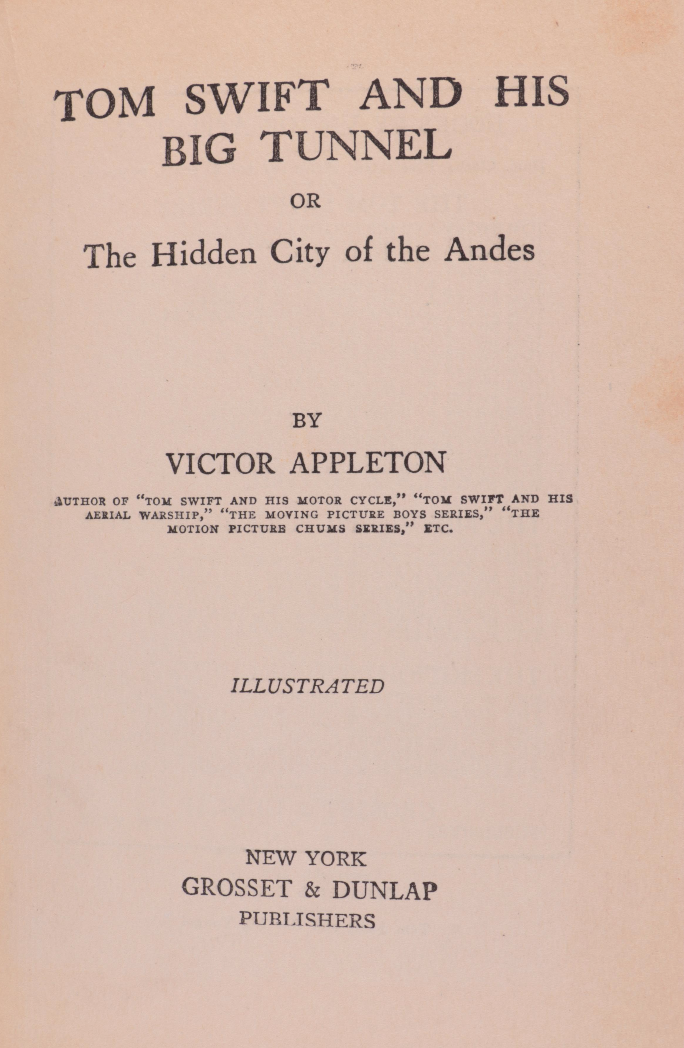 "Tom Swift" Partial Series by Victor Appleton, Early/Mid-20th Century