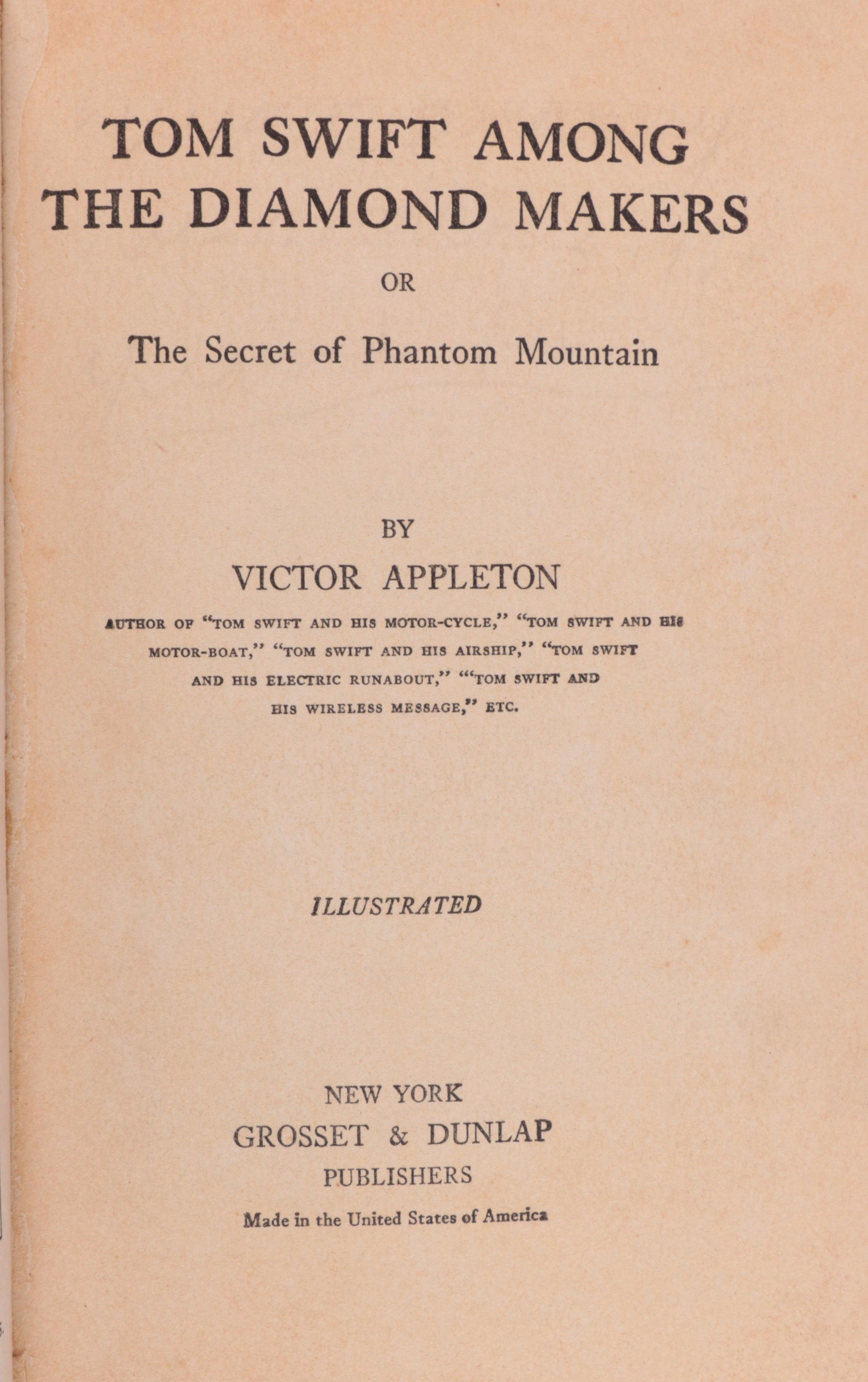"Tom Swift" Partial Series by Victor Appleton, Early/Mid-20th Century