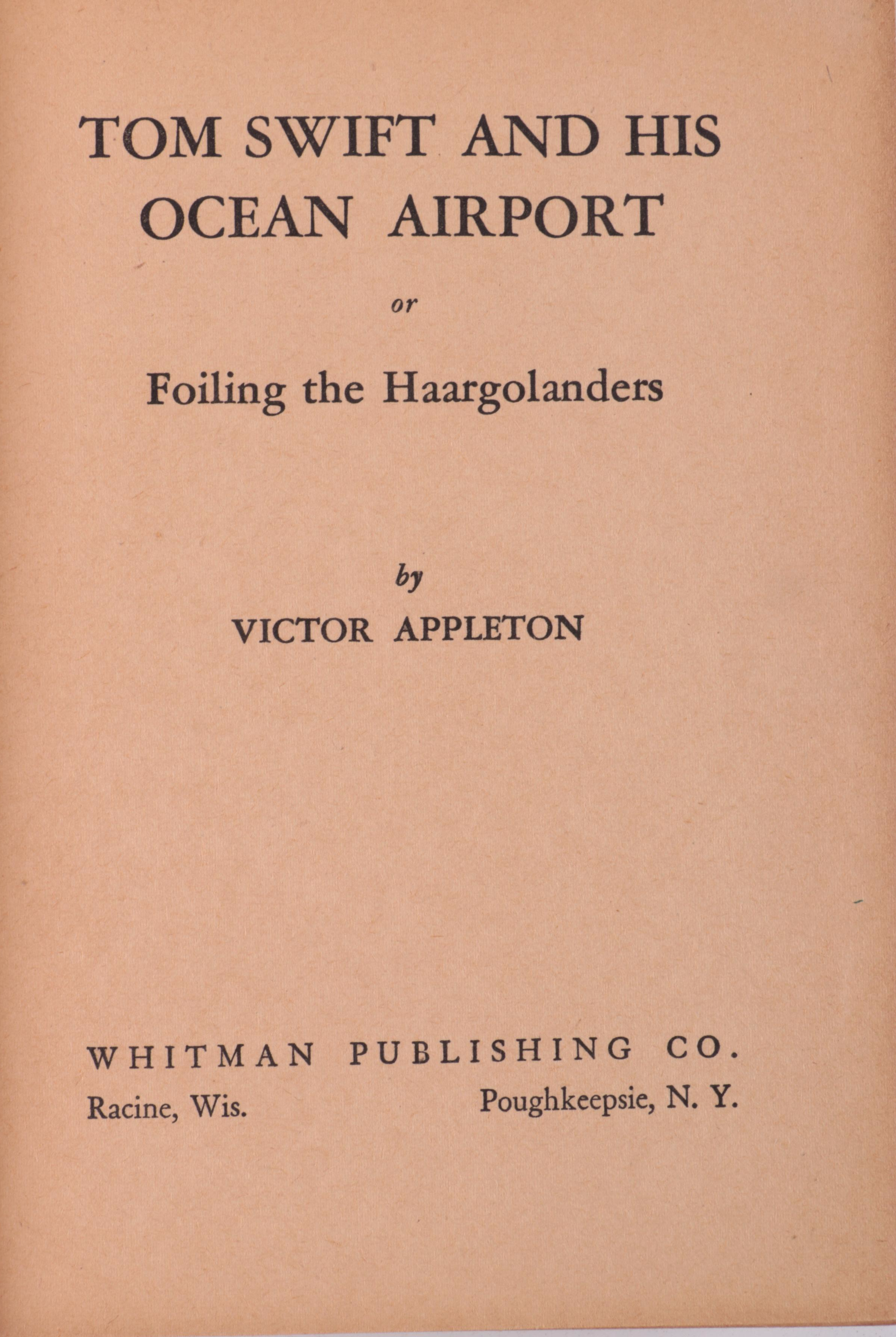 "Tom Swift" Partial Series by Victor Appleton, Early/Mid-20th Century