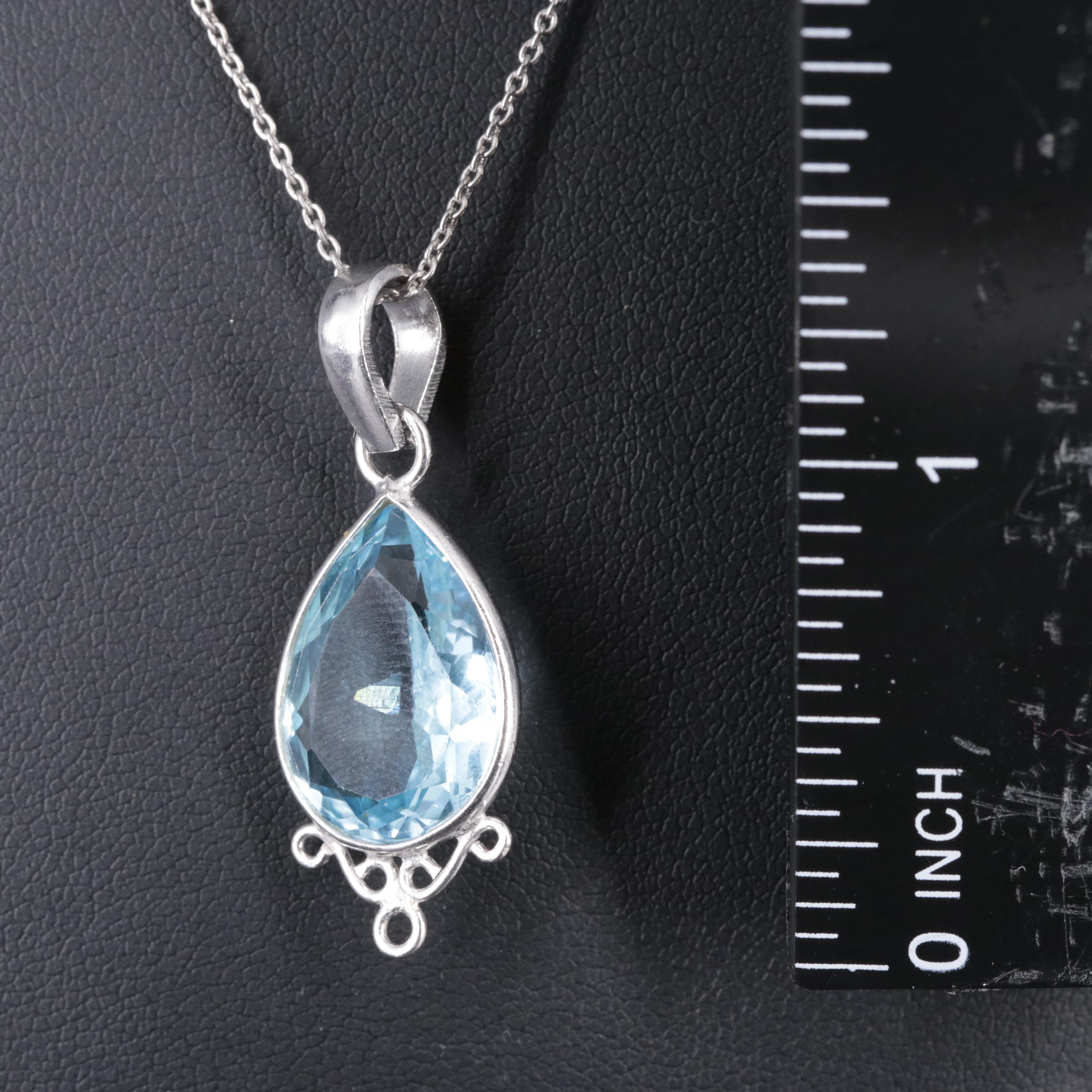 Sterling Silver Gemstone Pendant Necklace