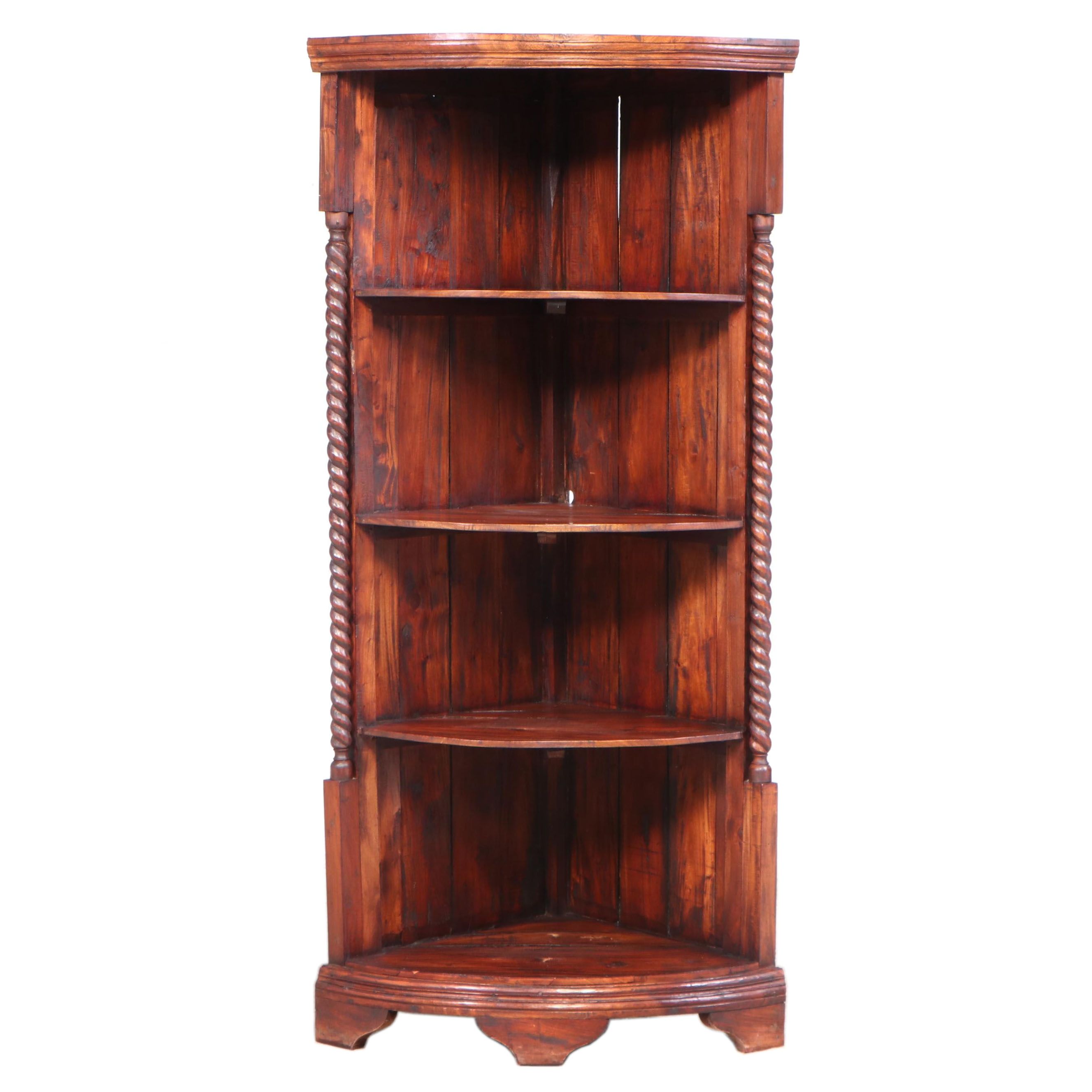 Spanish Baroque Style Corner Bookcase