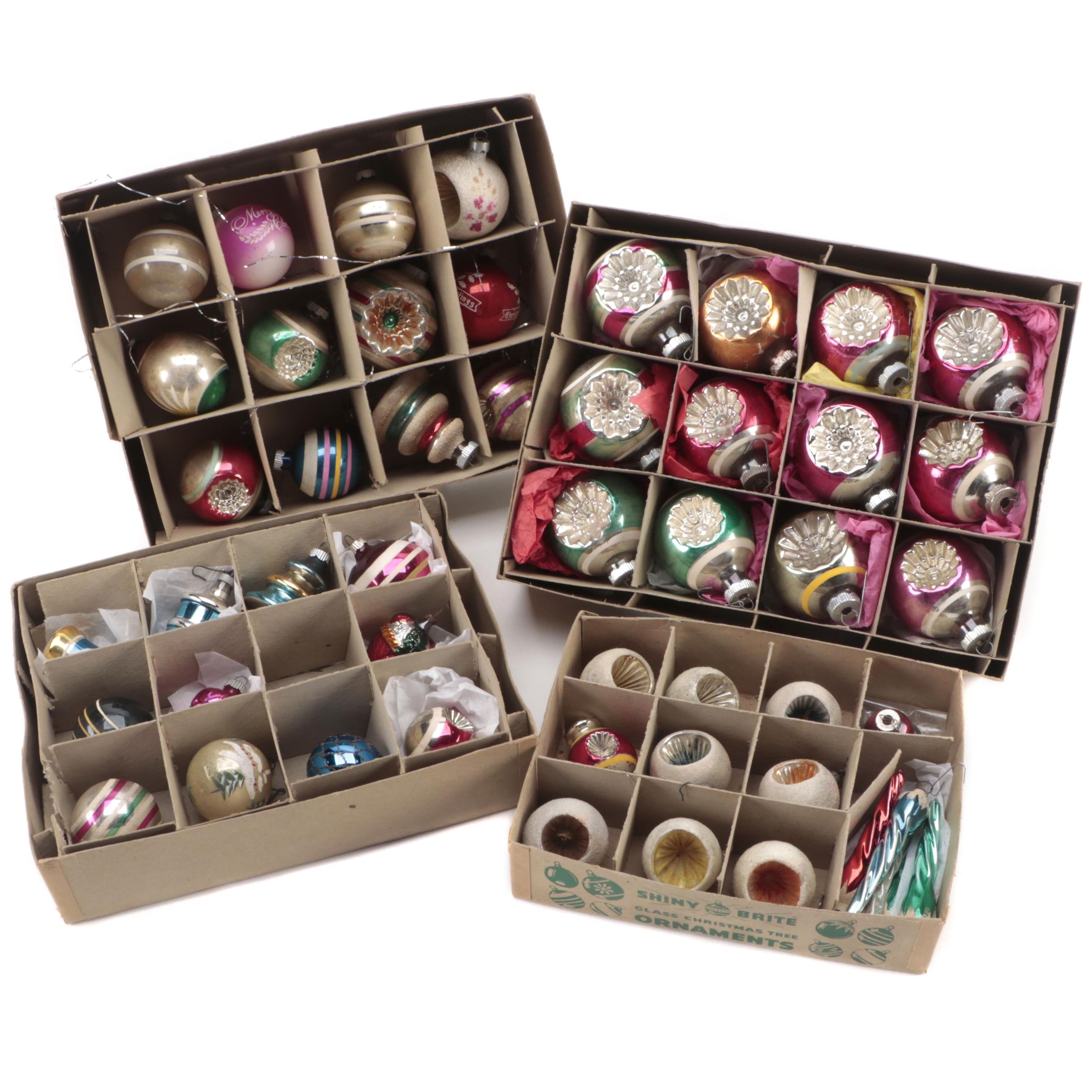 Glass Christmas Ornaments Featuring Max Eckardt & Sons, Mid to Late 20th Century