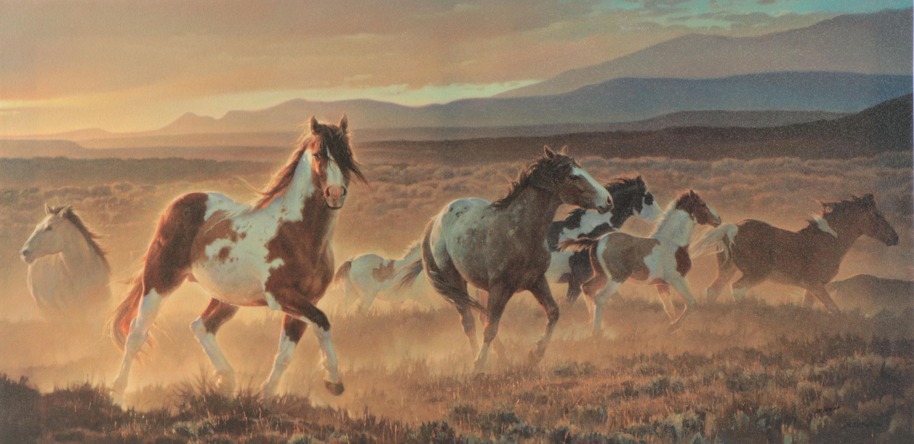 Nancy Glazier Western Offset Lithograph "Domino"