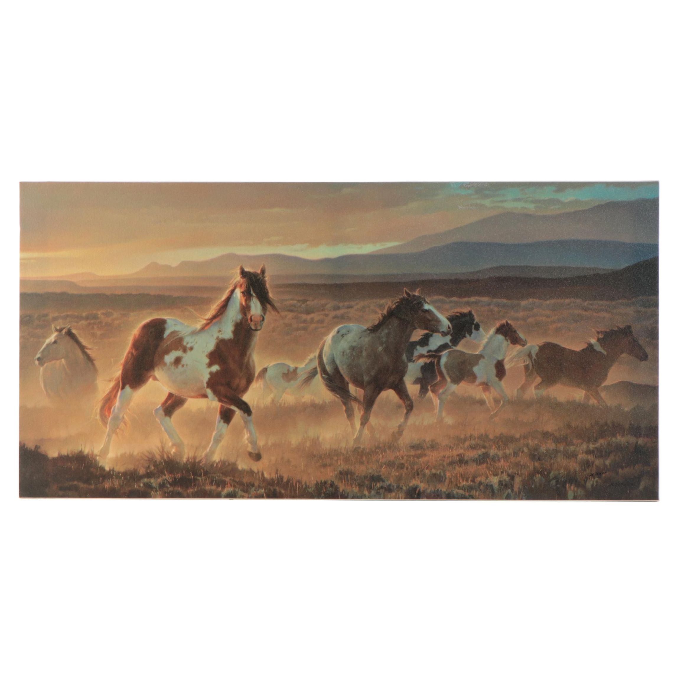 Nancy Glazier Western Offset Lithograph "Domino"