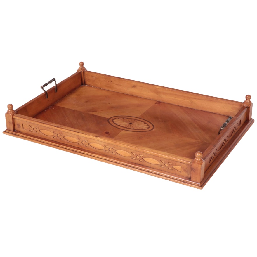 George III Style Marquetry Gallery Tray