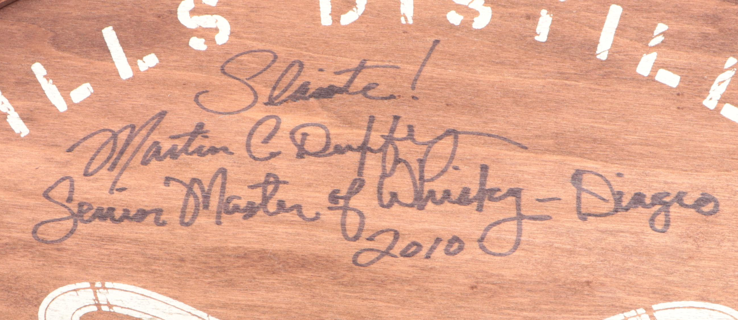 Bushmills Signed 400th Anniversary Irish Whiskey Barrel Head Sign