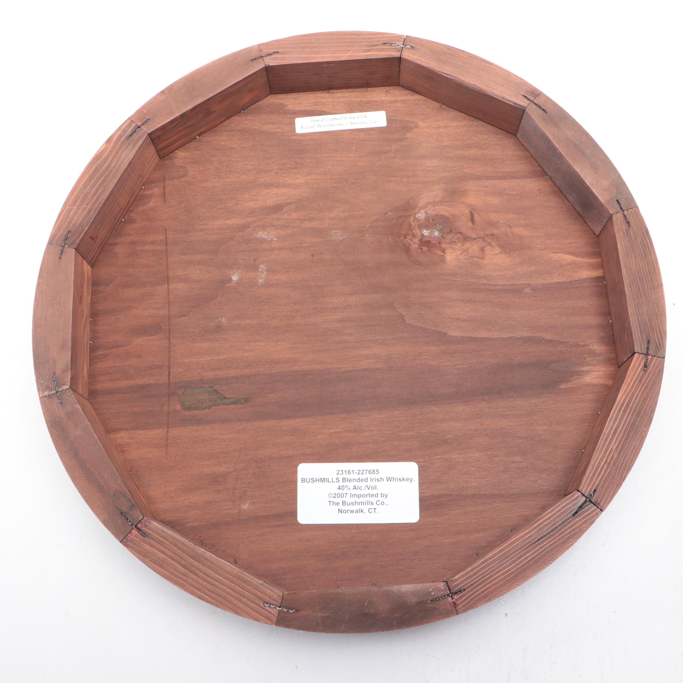 Bushmills Signed 400th Anniversary Irish Whiskey Barrel Head Sign