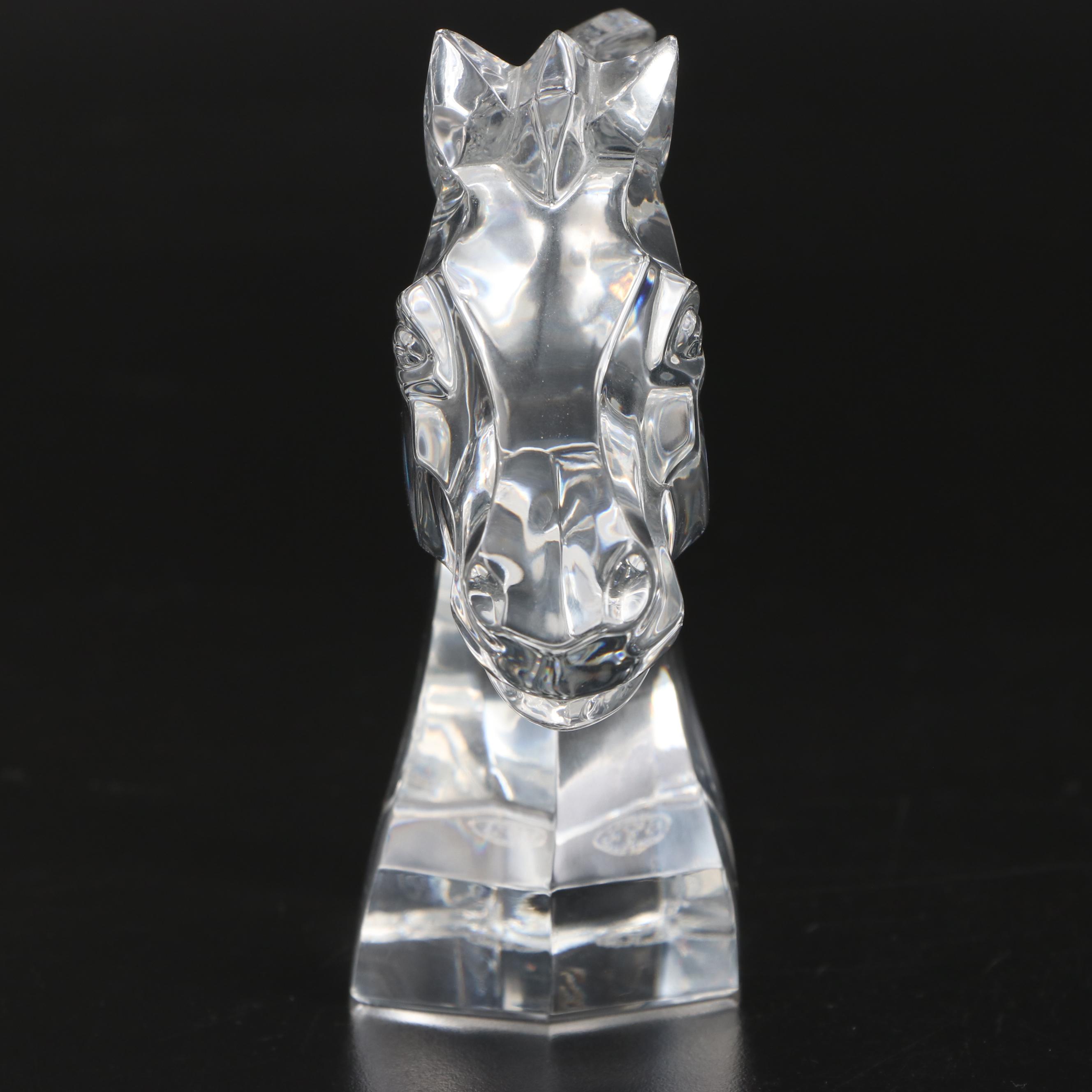 Baccarat Crystal Horse Head Sculpture