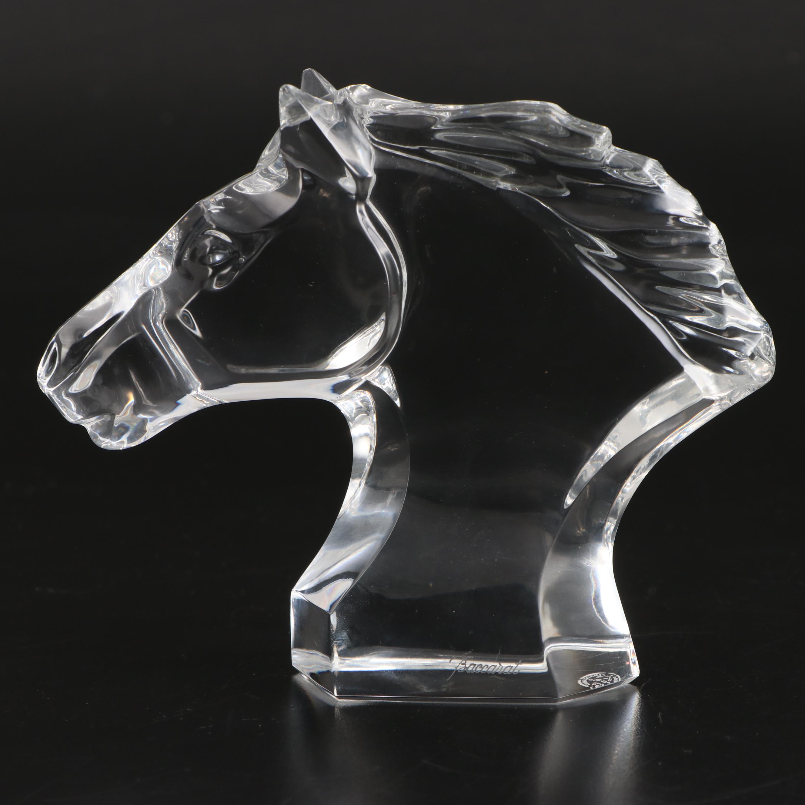 Baccarat Crystal Horse Head Sculpture