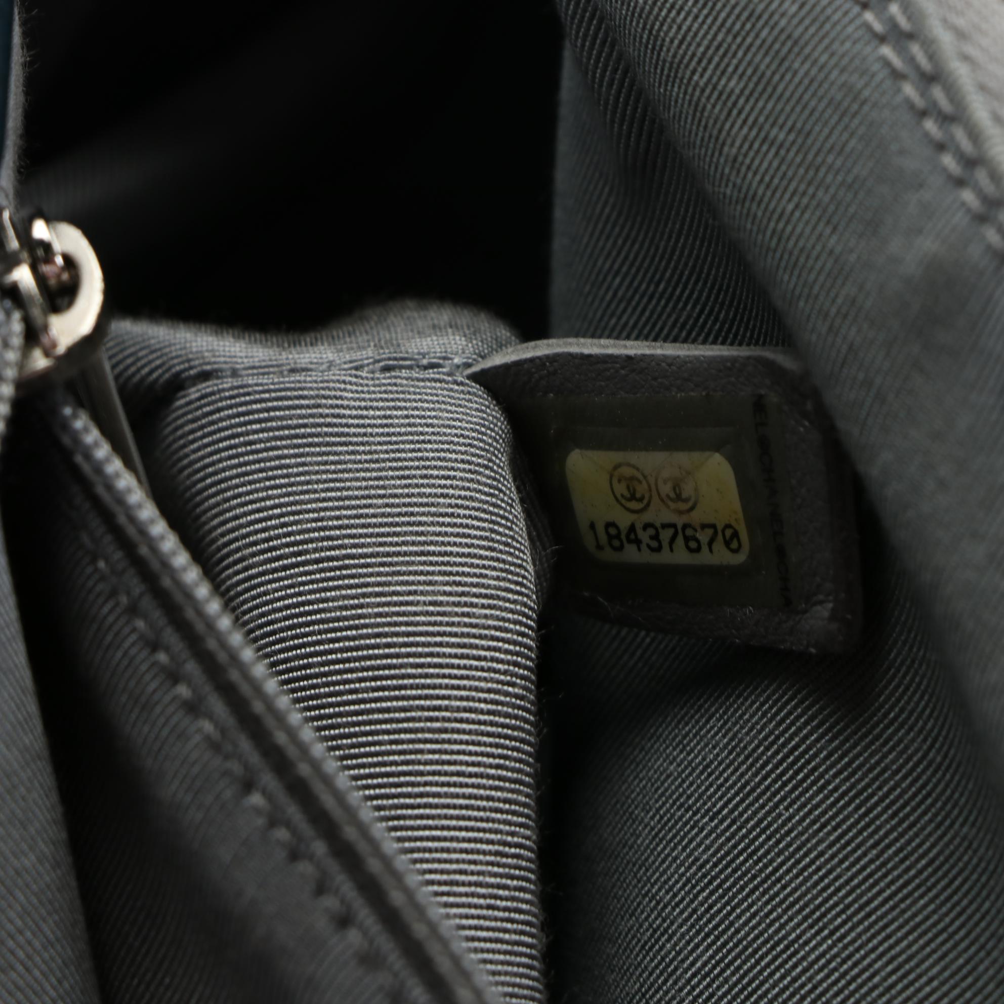 Chanel Cerf Executive Medium Tote in Blue Grained Leather with CC Turnlock