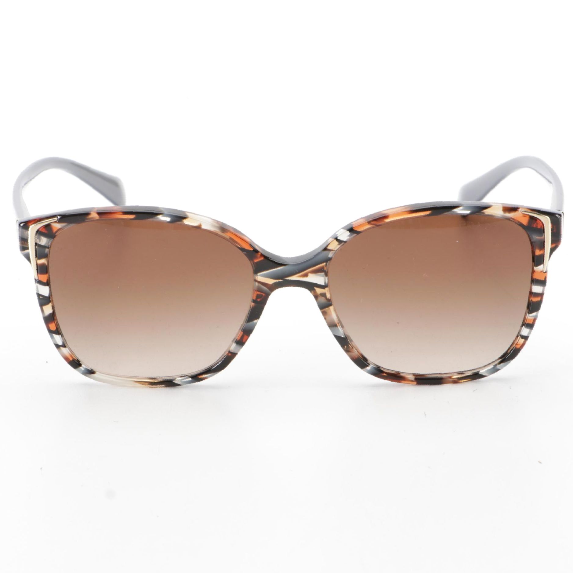 Prada SPR 01OS Square Sunglasses in Tortoise Acetate with Case and Box