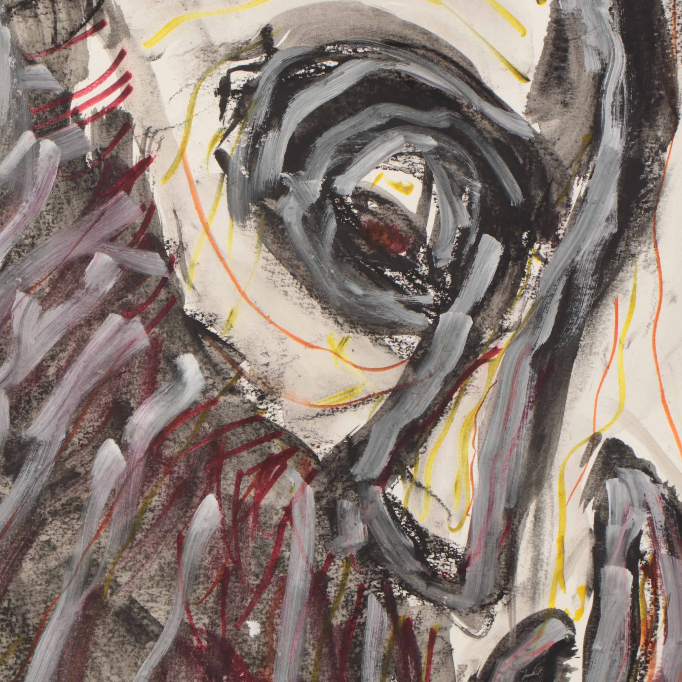 Jim Guest Figural Mixed Media Painting