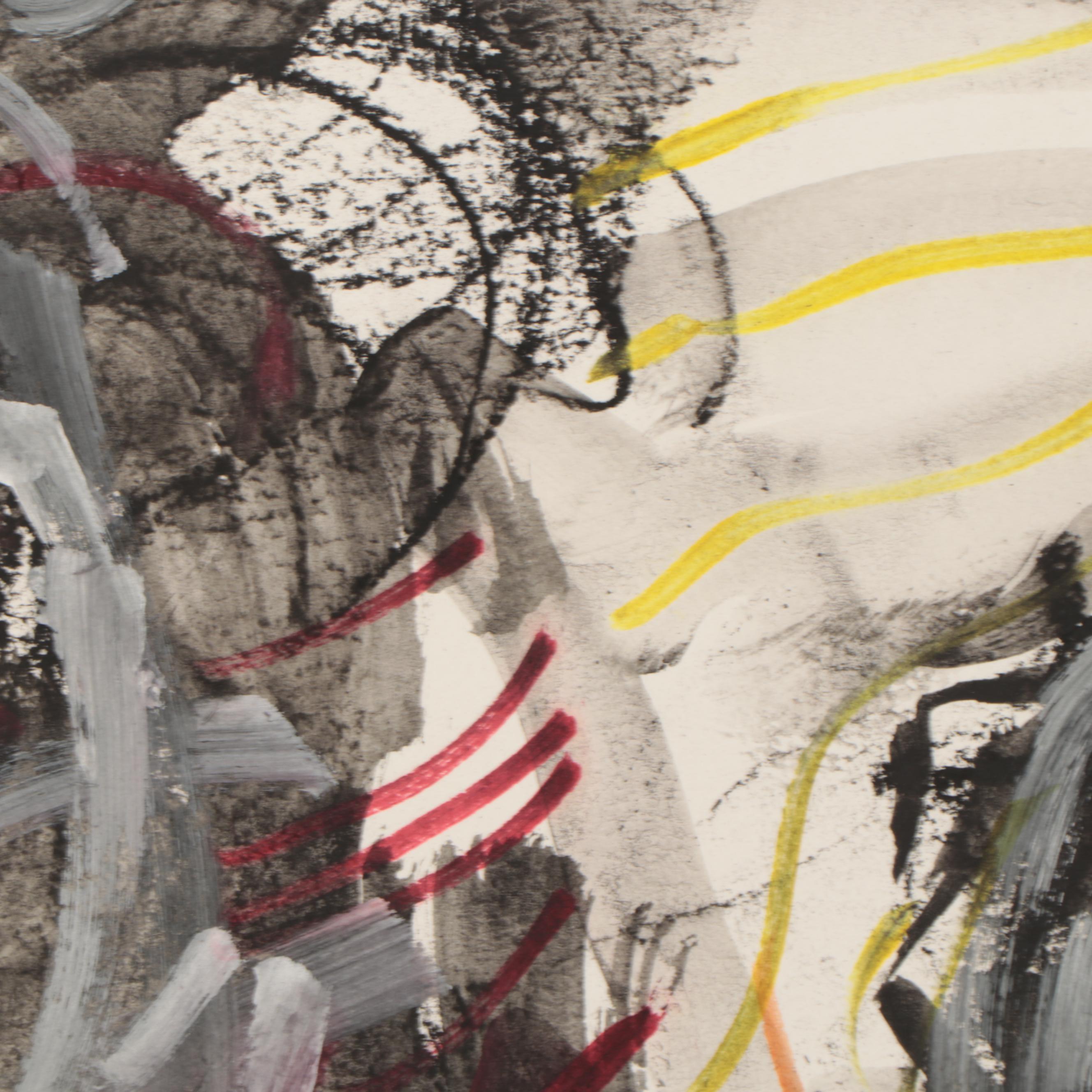 Jim Guest Figural Mixed Media Painting