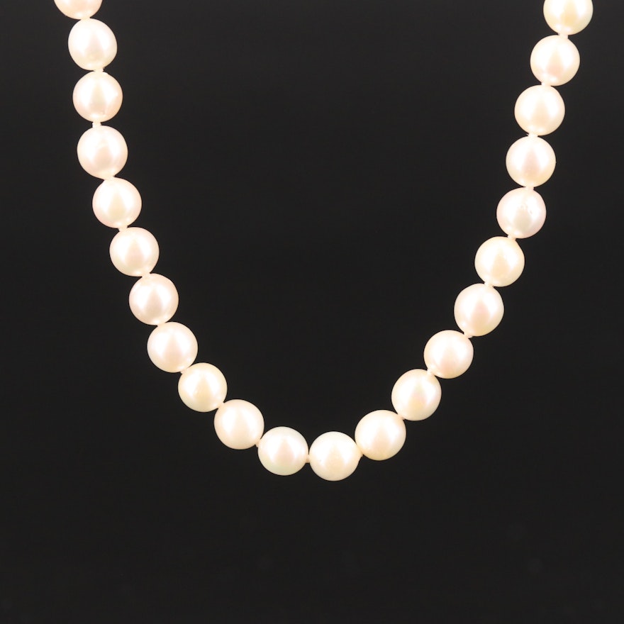 Pearl Necklace with 14K Clasp