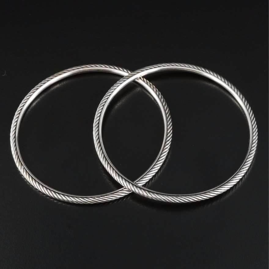 David Yurman Sterling Cable Bangles