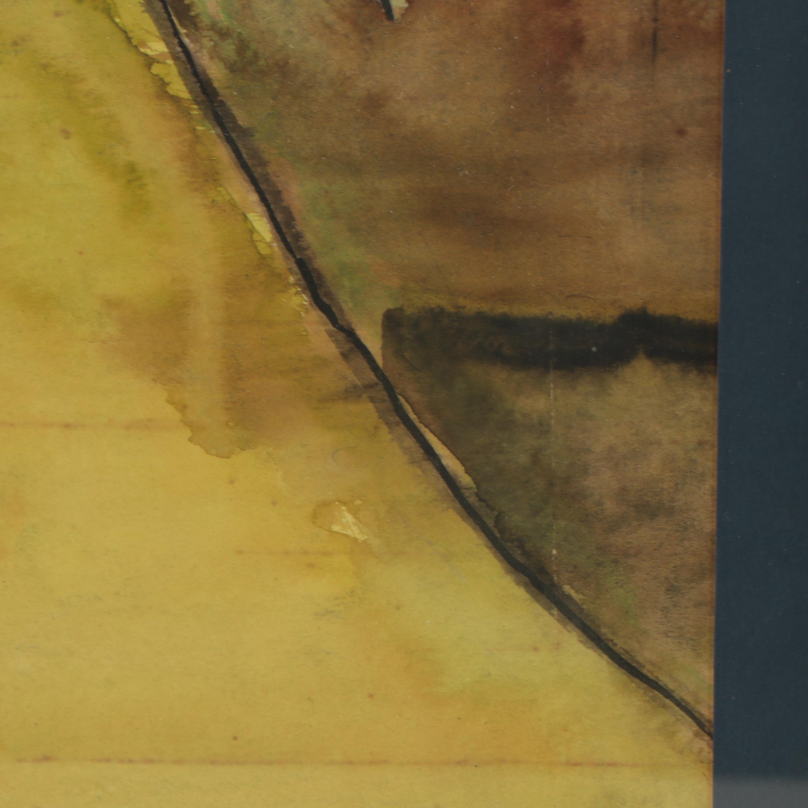 Abstract Portrait Watercolor Painting of Girl