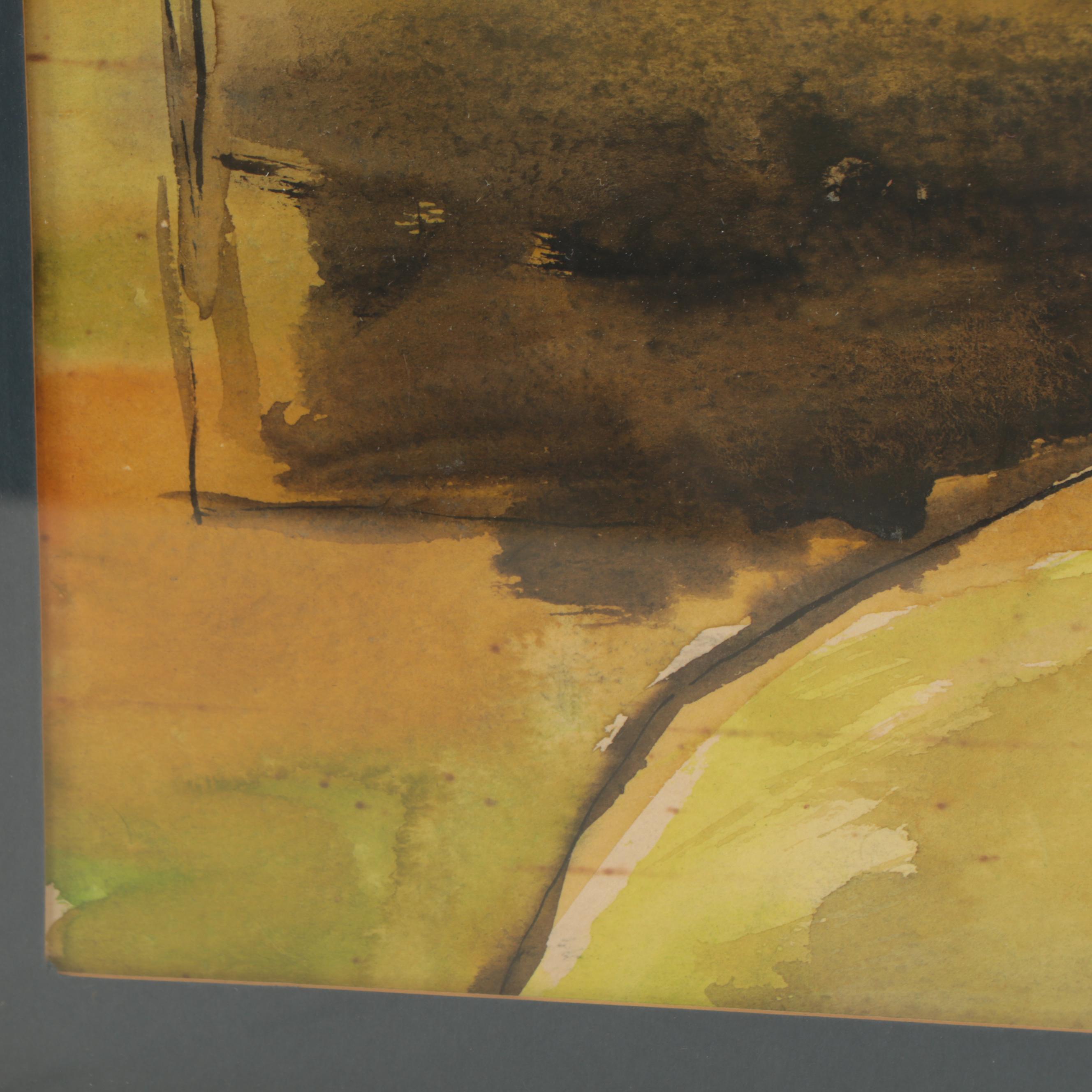 Abstract Portrait Watercolor Painting of Girl