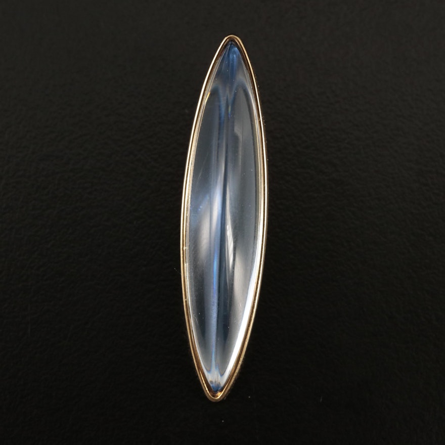 Lalique Crystal Navette Enhancer Pendant