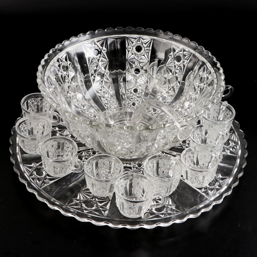 Tiffin-Franciscan "Royal" Punch Bowl, Cups and Accessories, Mid-20th Century
