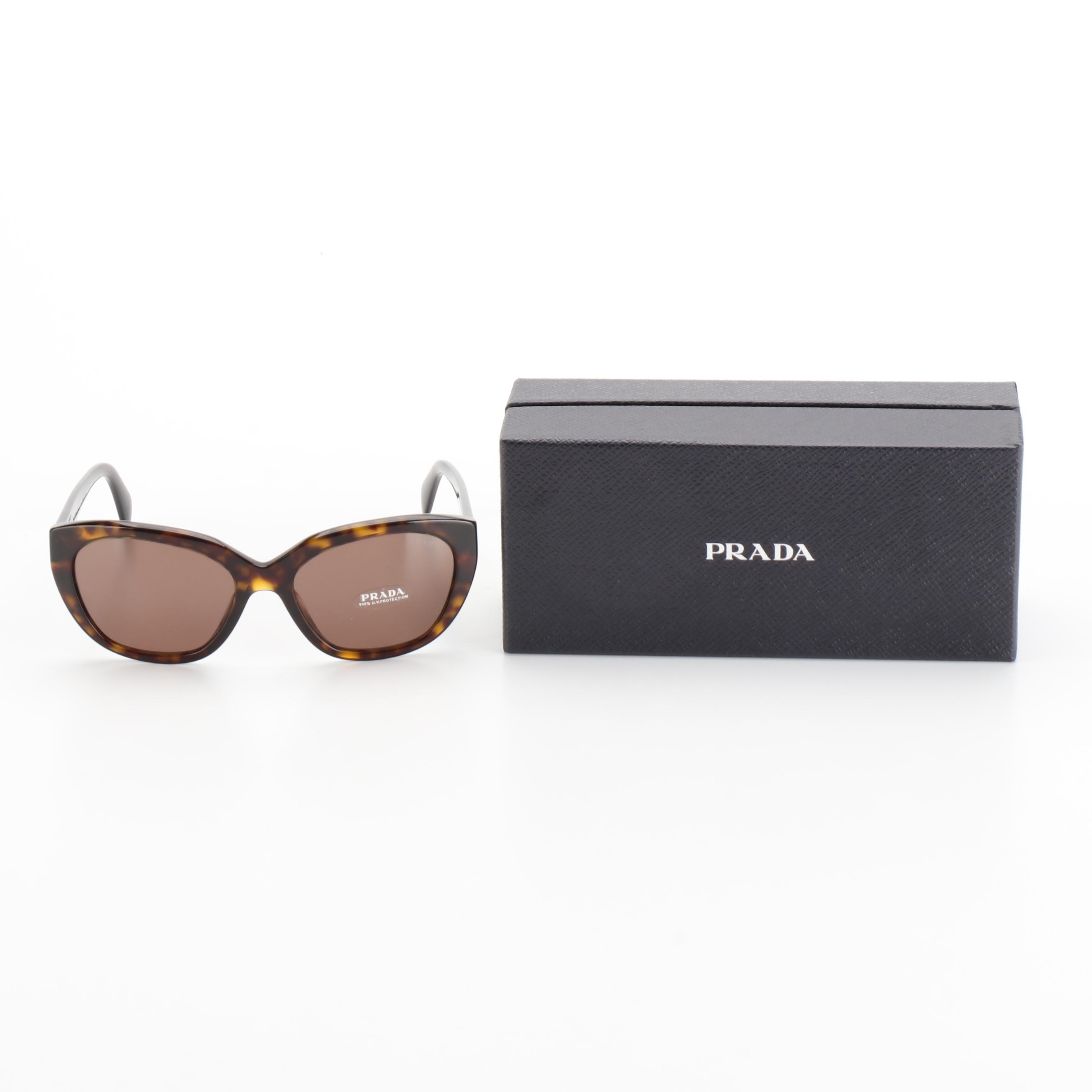 Prada SPR16X Havana Sunglasses with Case and Box