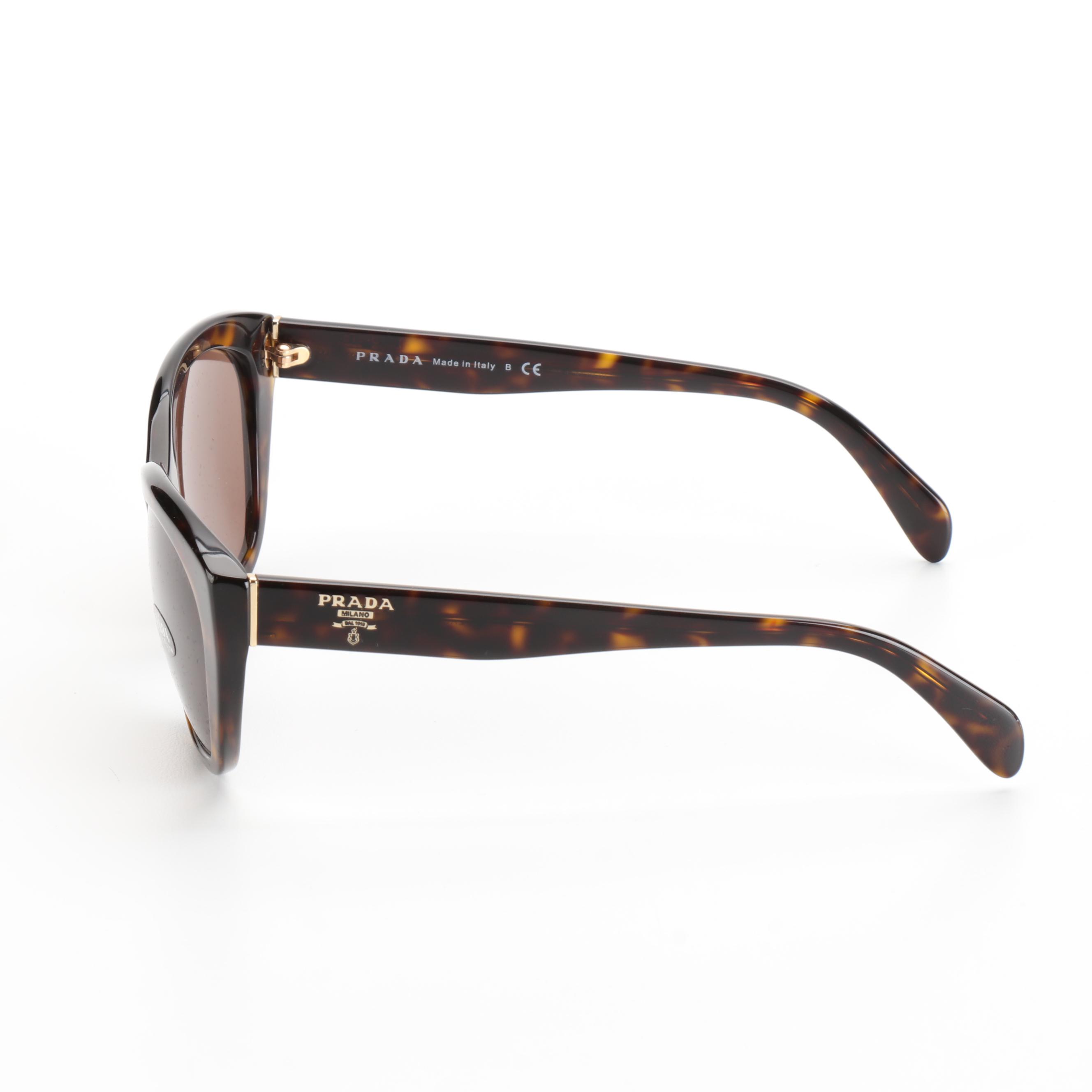 Prada SPR16X Havana Sunglasses with Case and Box