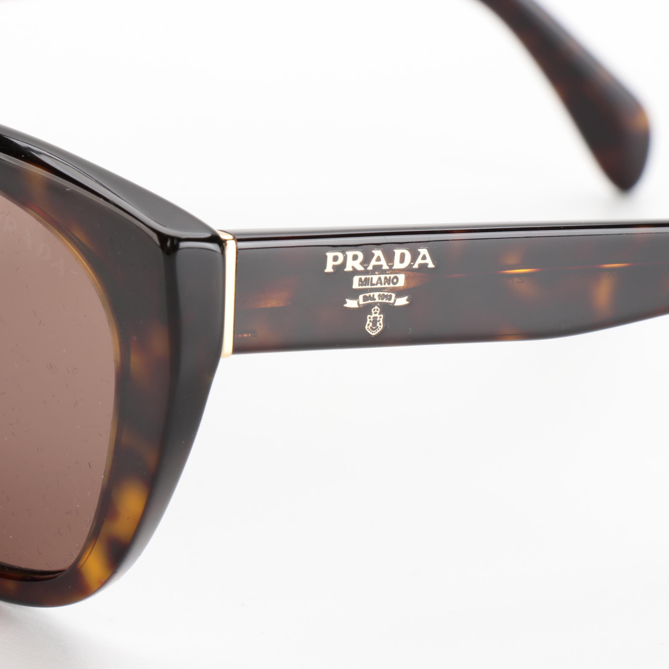Prada SPR16X Havana Sunglasses with Case and Box