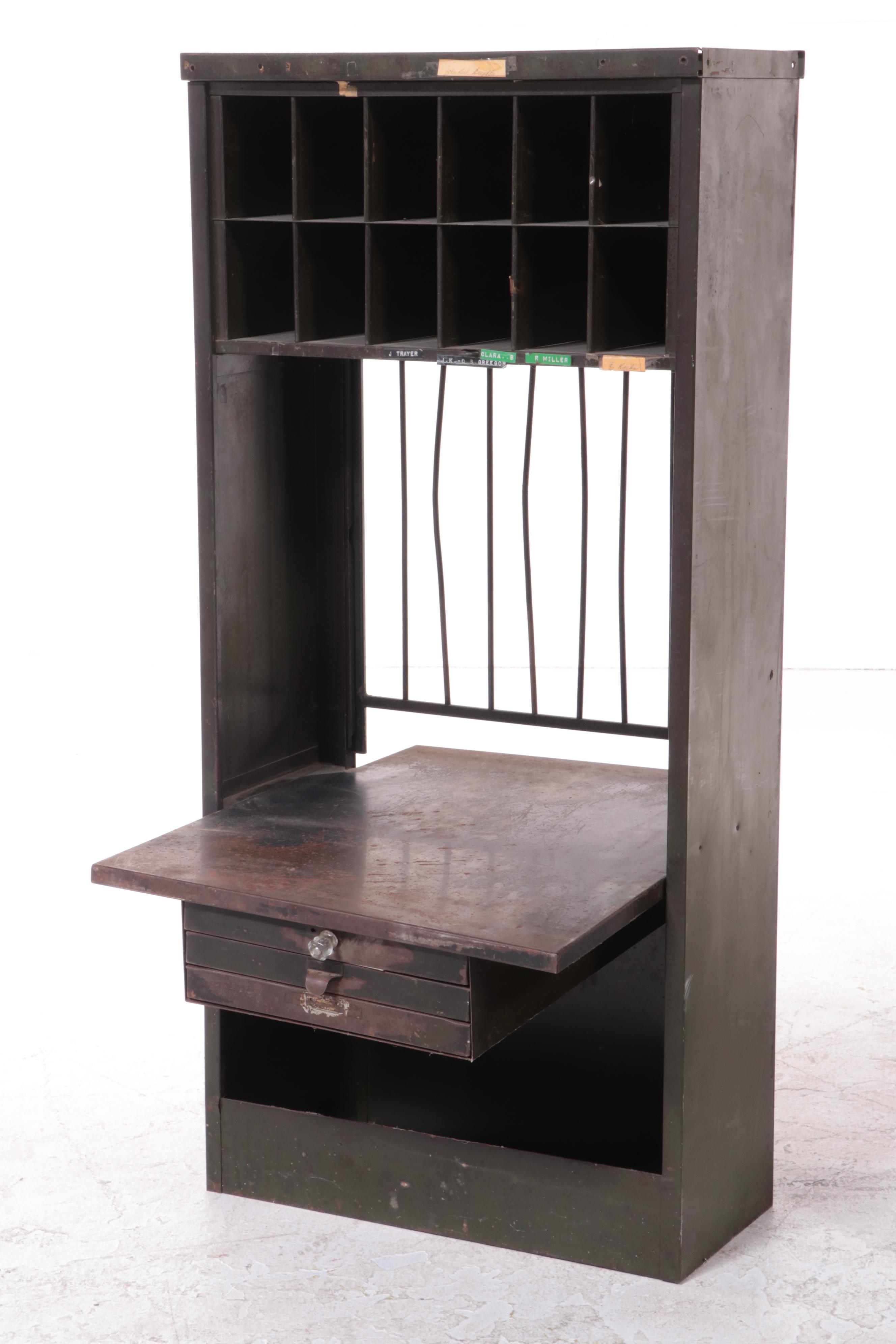 U.S. Army Post Office Mail Box Units, Bar Window Counter and Rubber Stamps