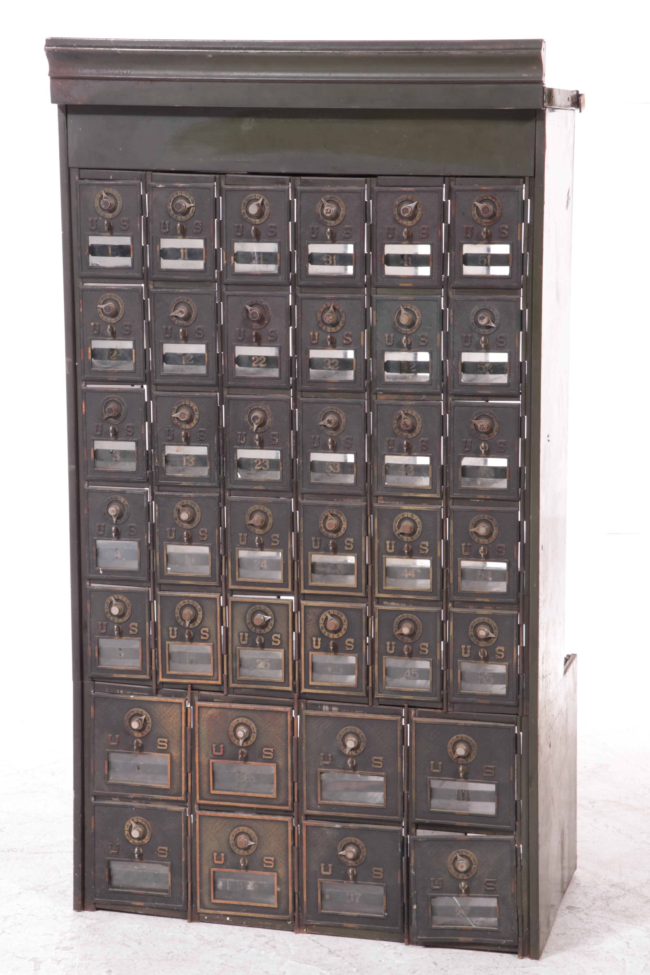 U.S. Army Post Office Mail Box Units, Bar Window Counter and Rubber Stamps