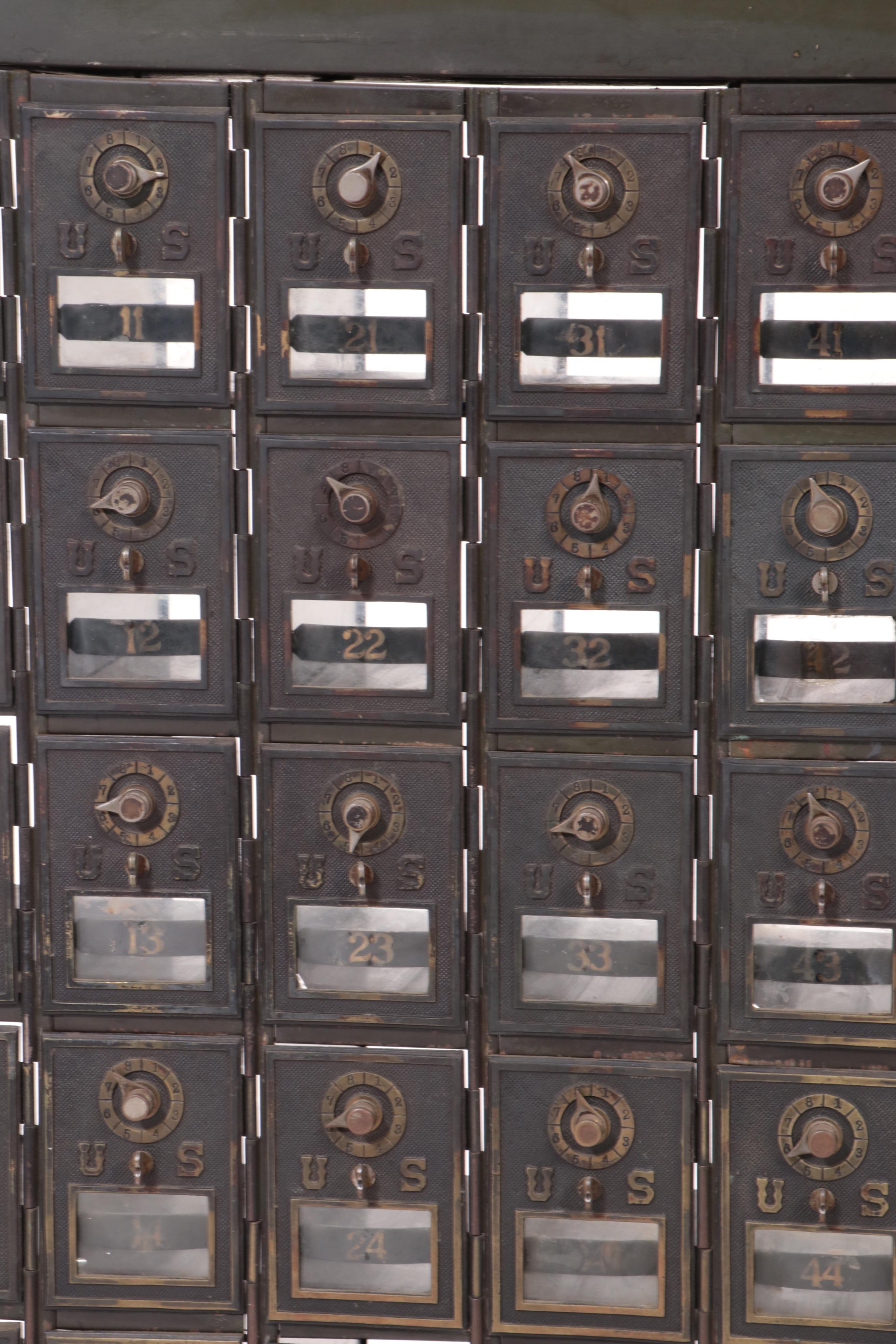 U.S. Army Post Office Mail Box Units, Bar Window Counter and Rubber Stamps