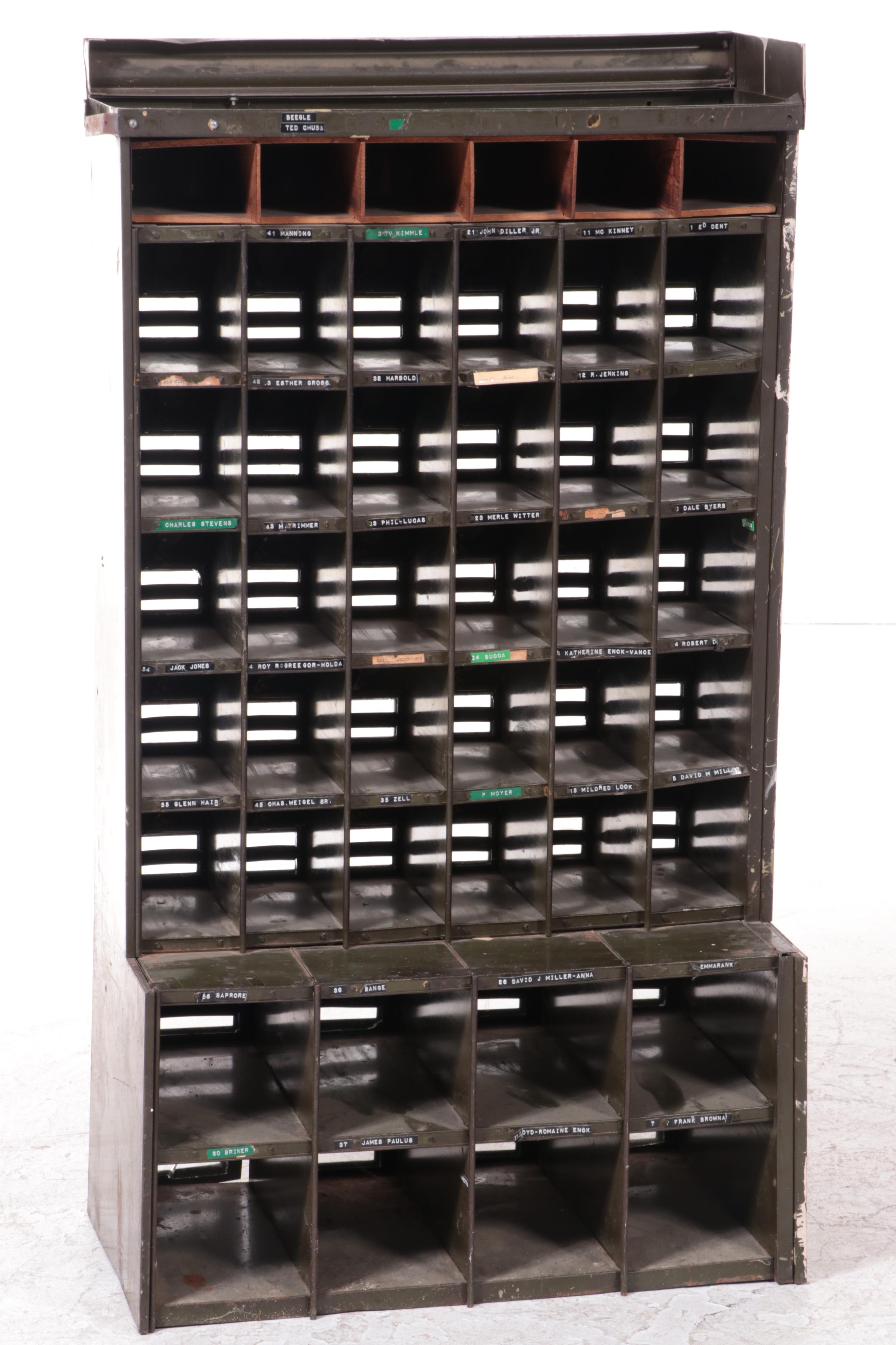 U.S. Army Post Office Mail Box Units, Bar Window Counter and Rubber Stamps