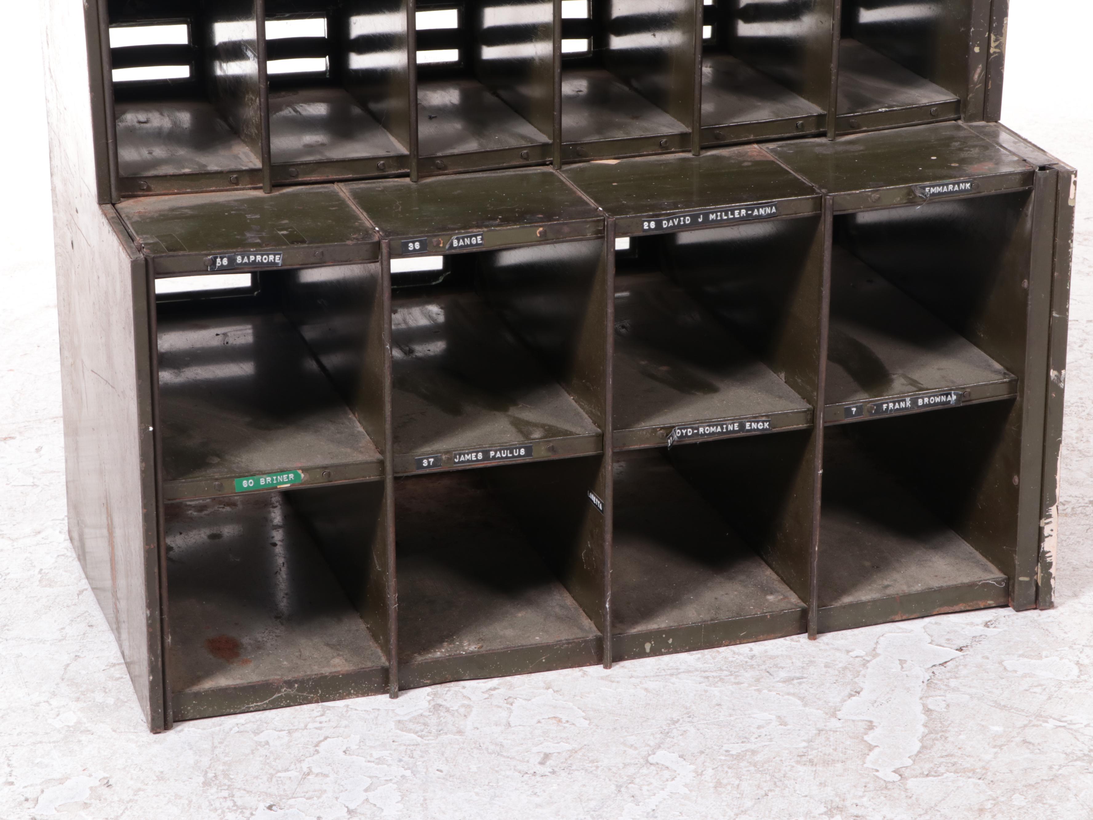 U.S. Army Post Office Mail Box Units, Bar Window Counter and Rubber Stamps