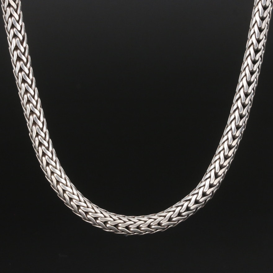 Sterling Wheat Chain Necklace