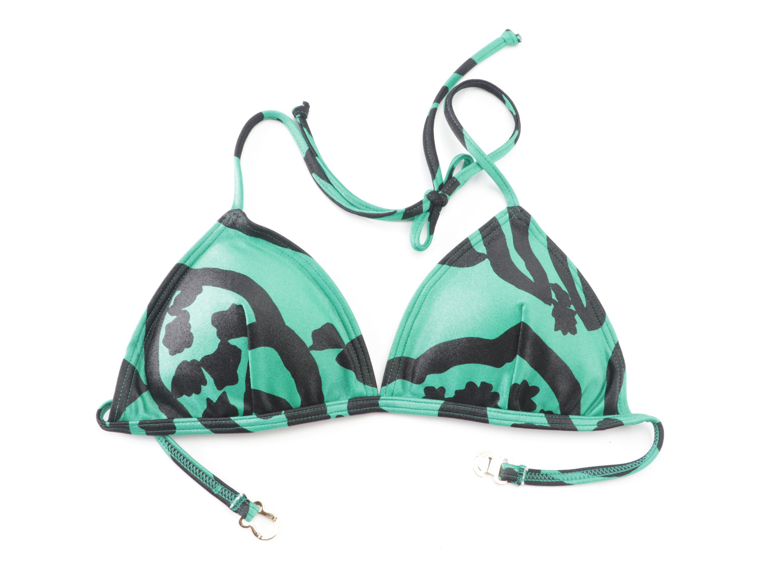 Girls' Christian Dior Sports Green Abstract Print Bikini