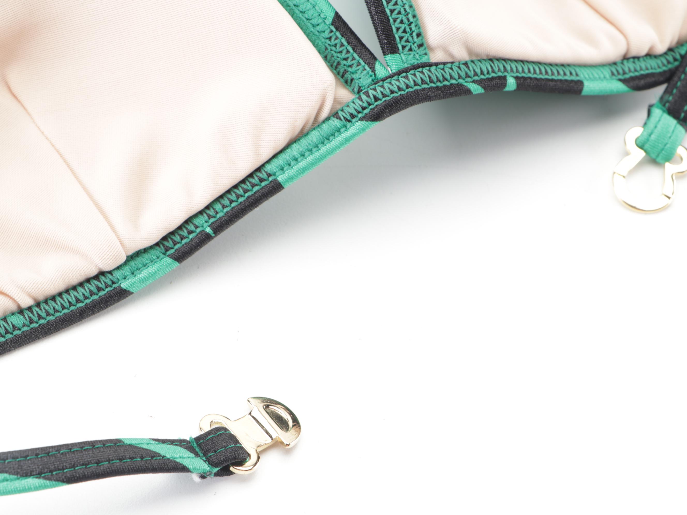 Girls' Christian Dior Sports Green Abstract Print Bikini