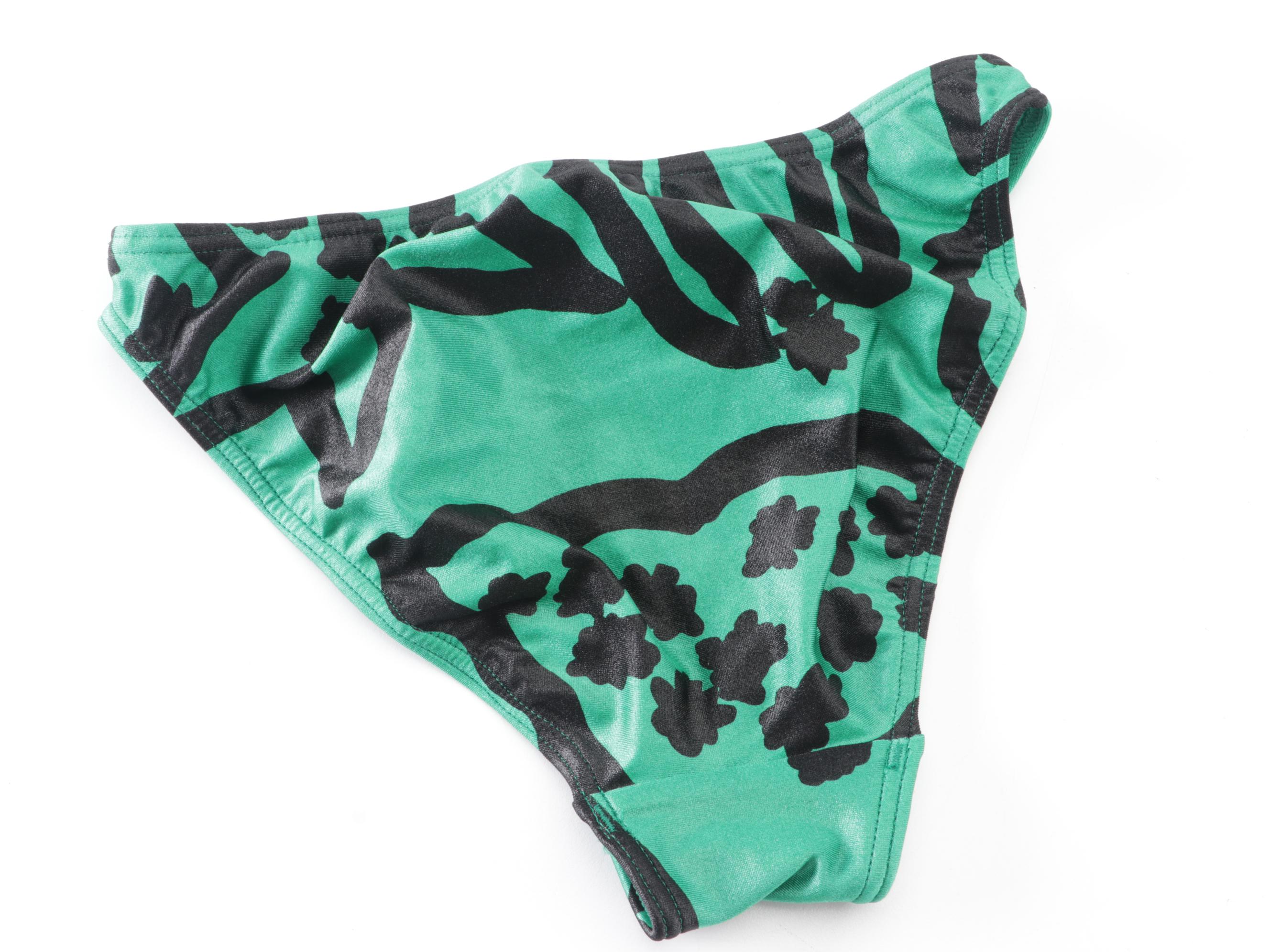Girls' Christian Dior Sports Green Abstract Print Bikini