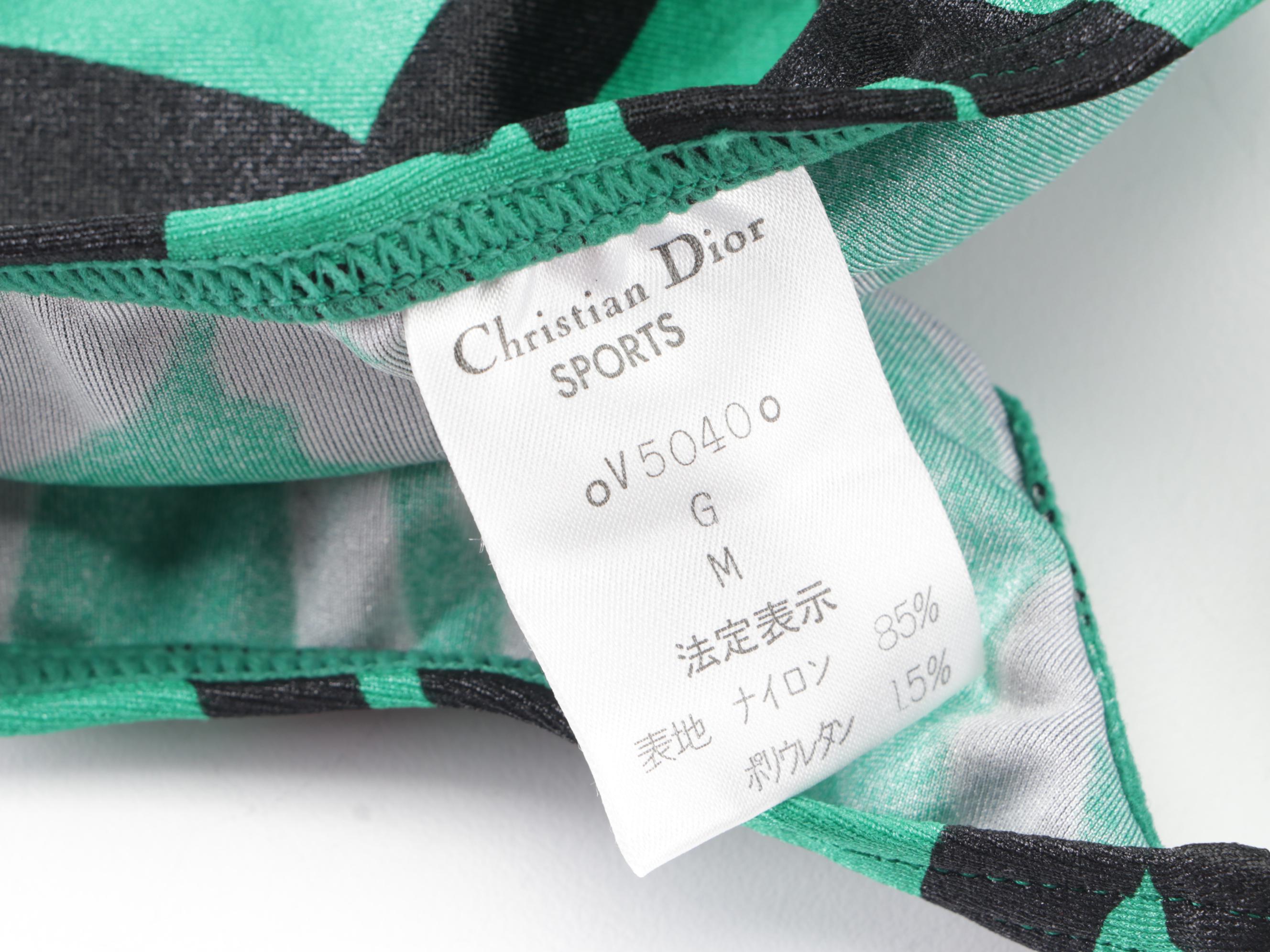 Girls' Christian Dior Sports Green Abstract Print Bikini