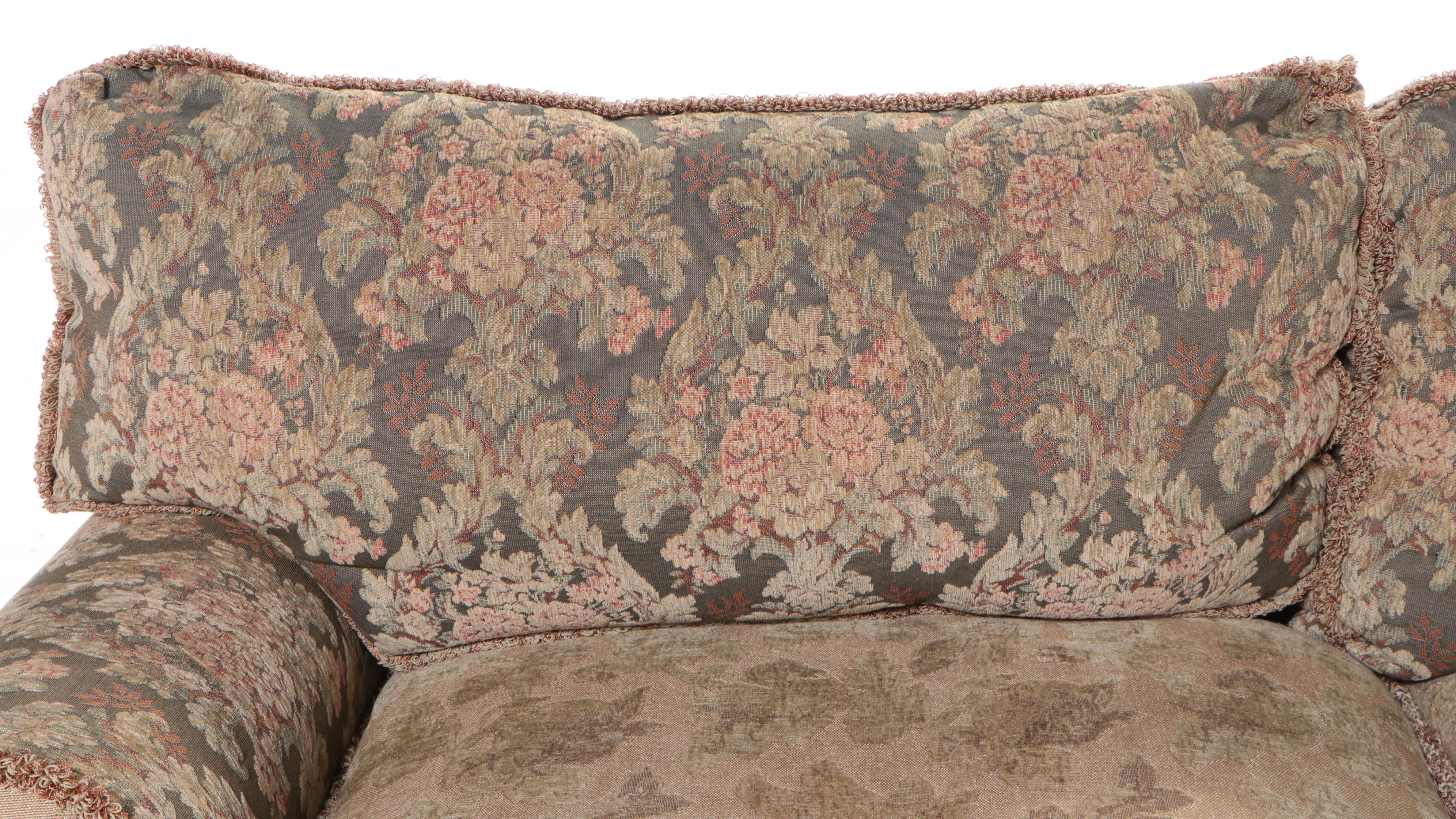Carol Hicks Bolton and EJ Victor Skirted Sofa with Pillows