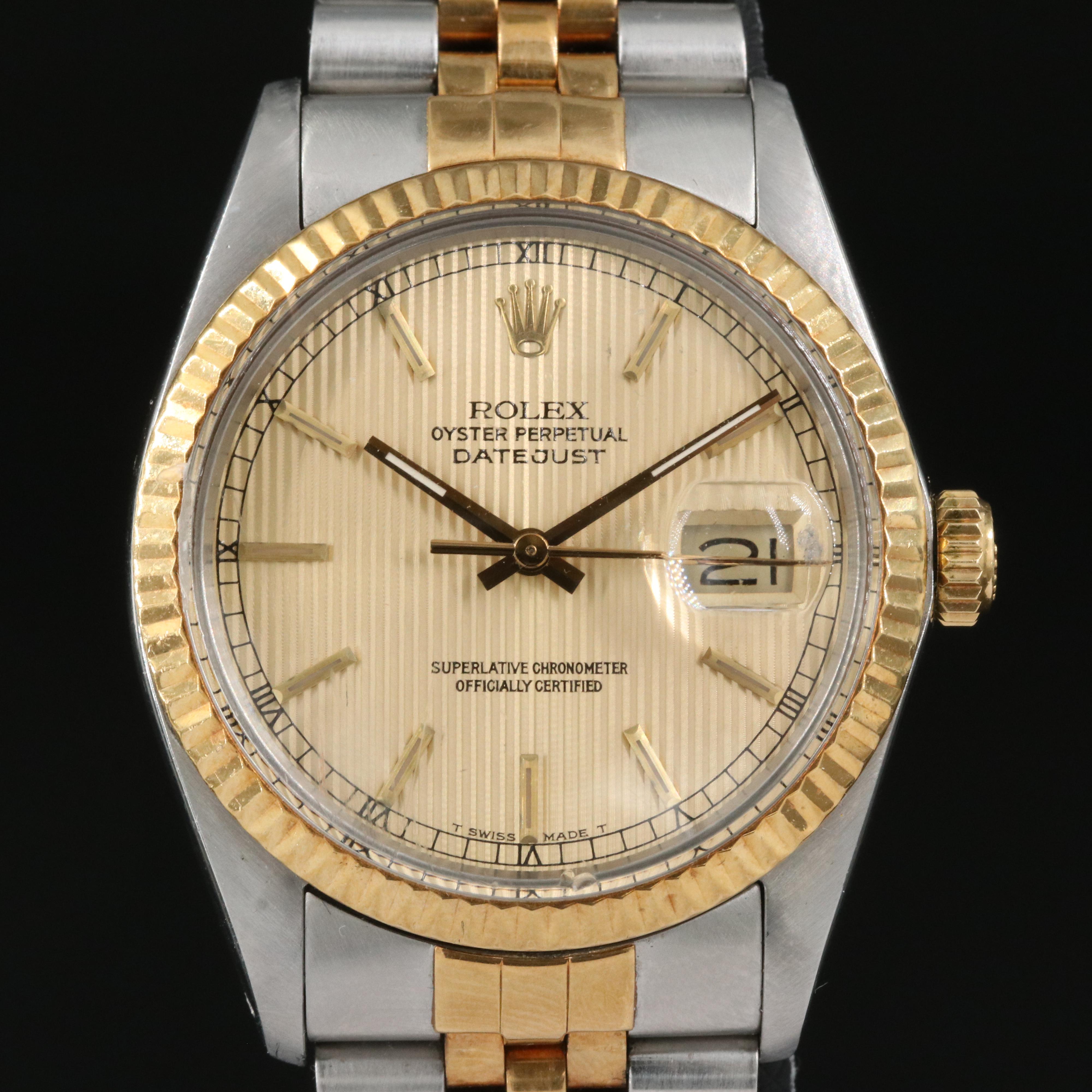 1986 Rolex Oyster Perpetual Datejust 18K and Stainless Steel Watch