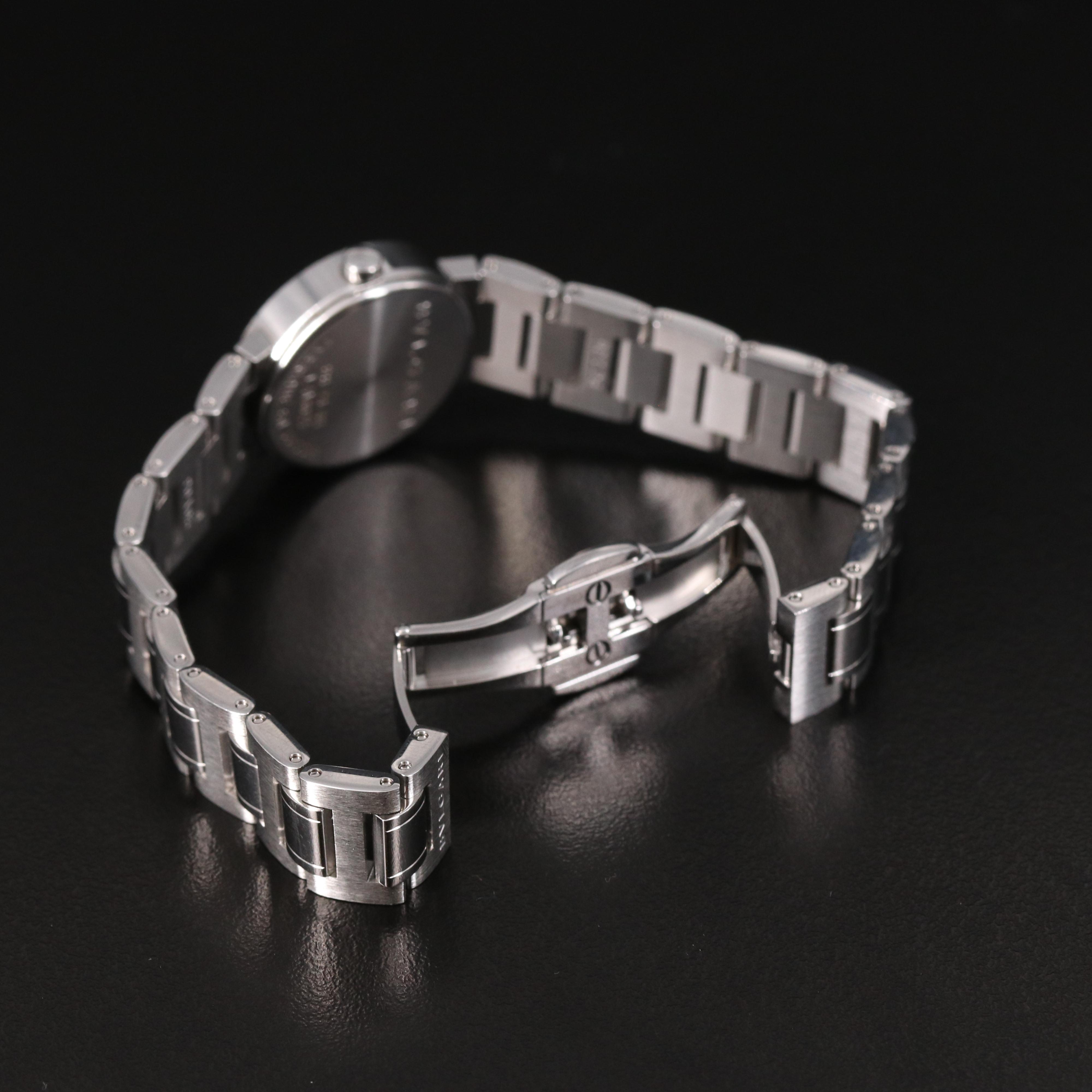 BVLGARI Pink Dial Stainless Steel Quartz Watch