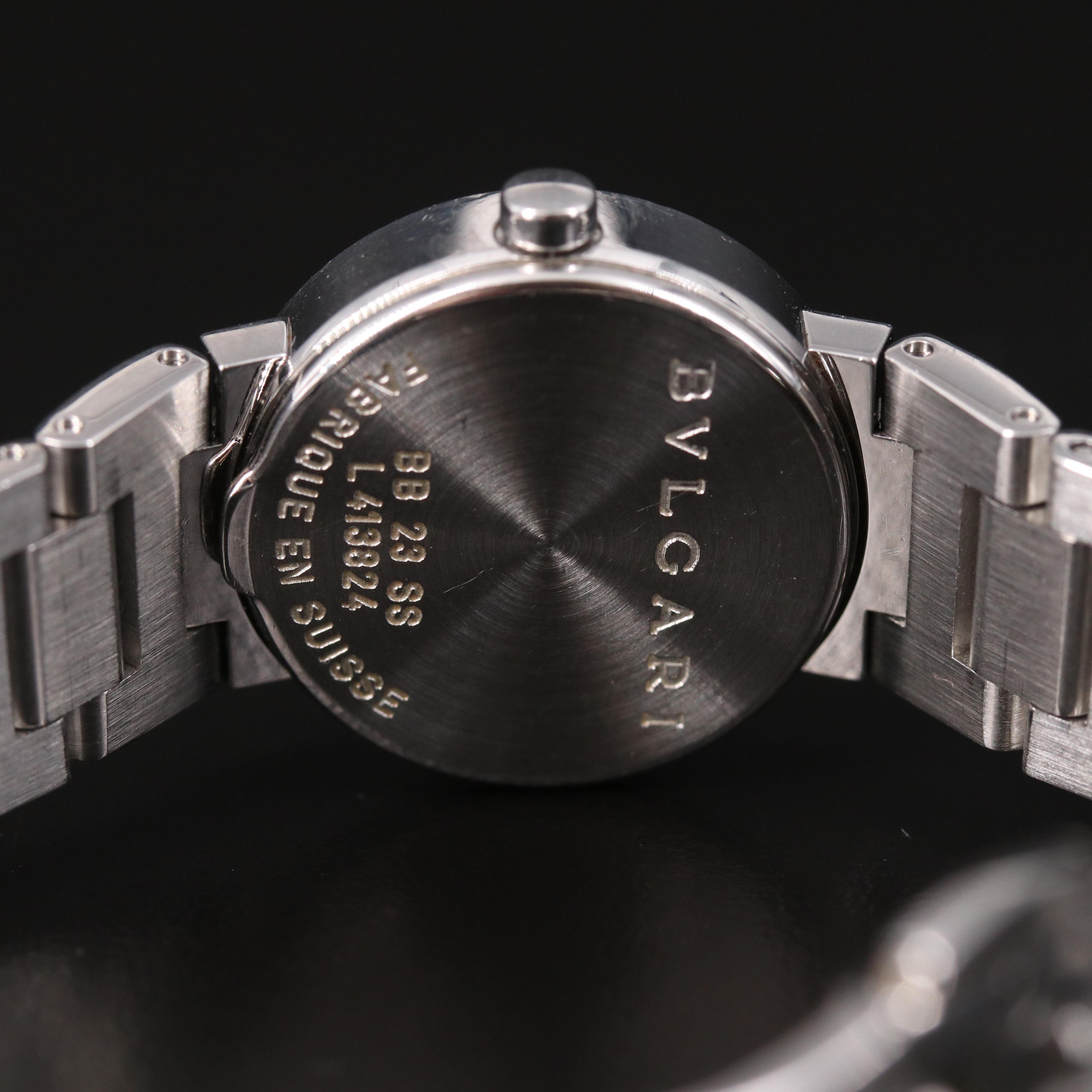 BVLGARI Pink Dial Stainless Steel Quartz Watch