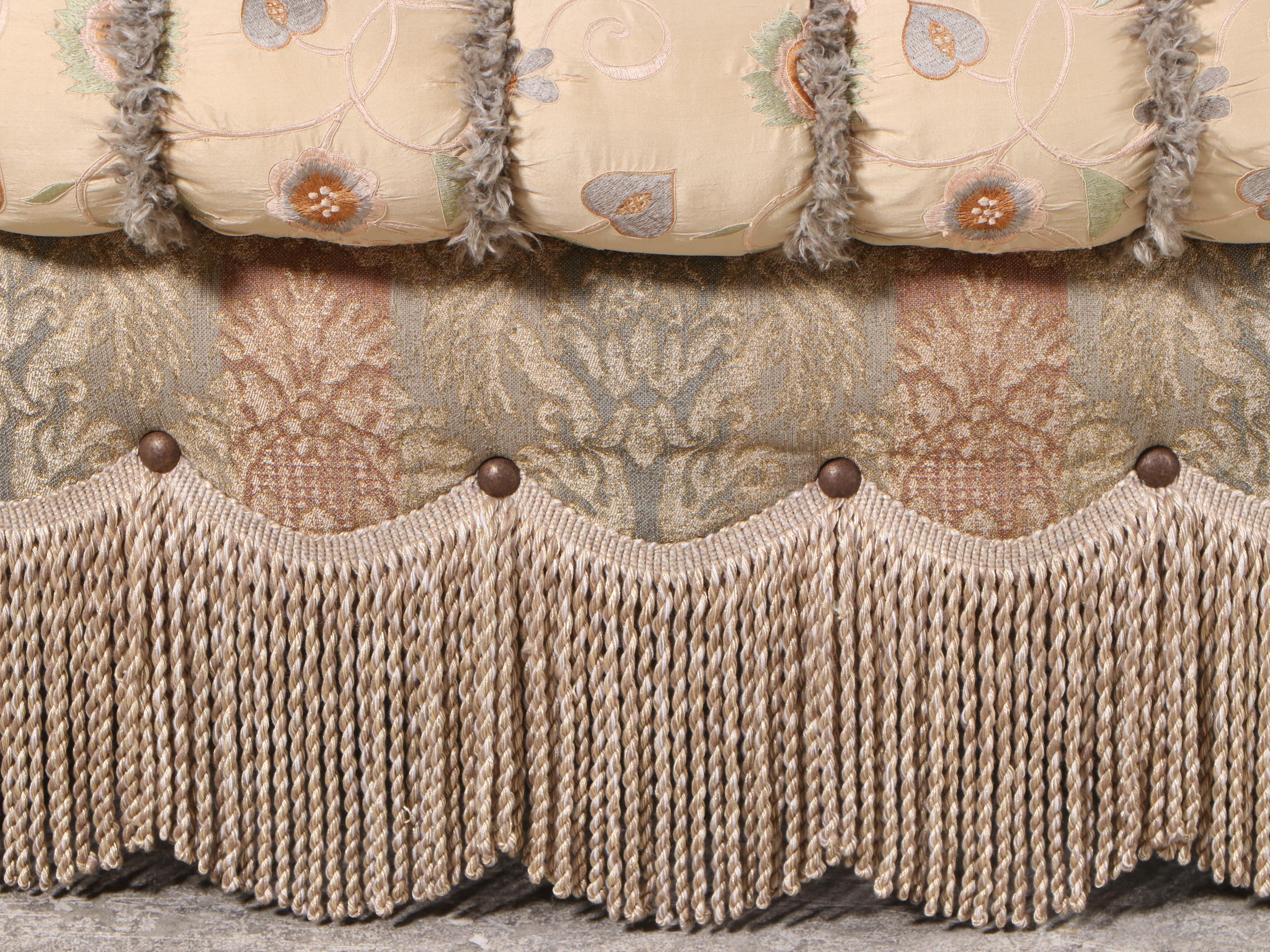 Pair of Carol Hicks Bolton and EJ Victor Custom Upholstered Chairs with Ottomans