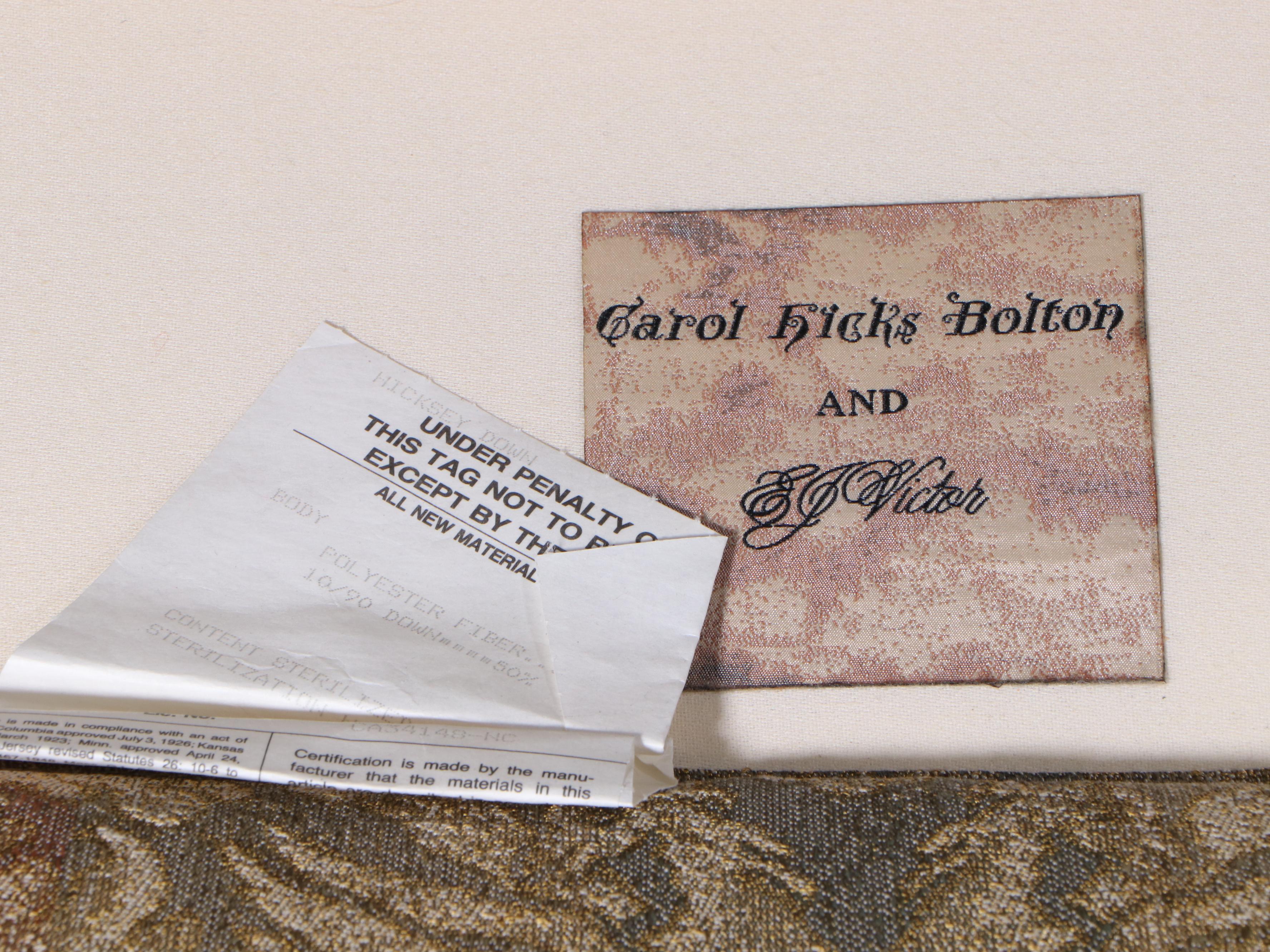 Pair of Carol Hicks Bolton and EJ Victor Custom Upholstered Chairs with Ottomans