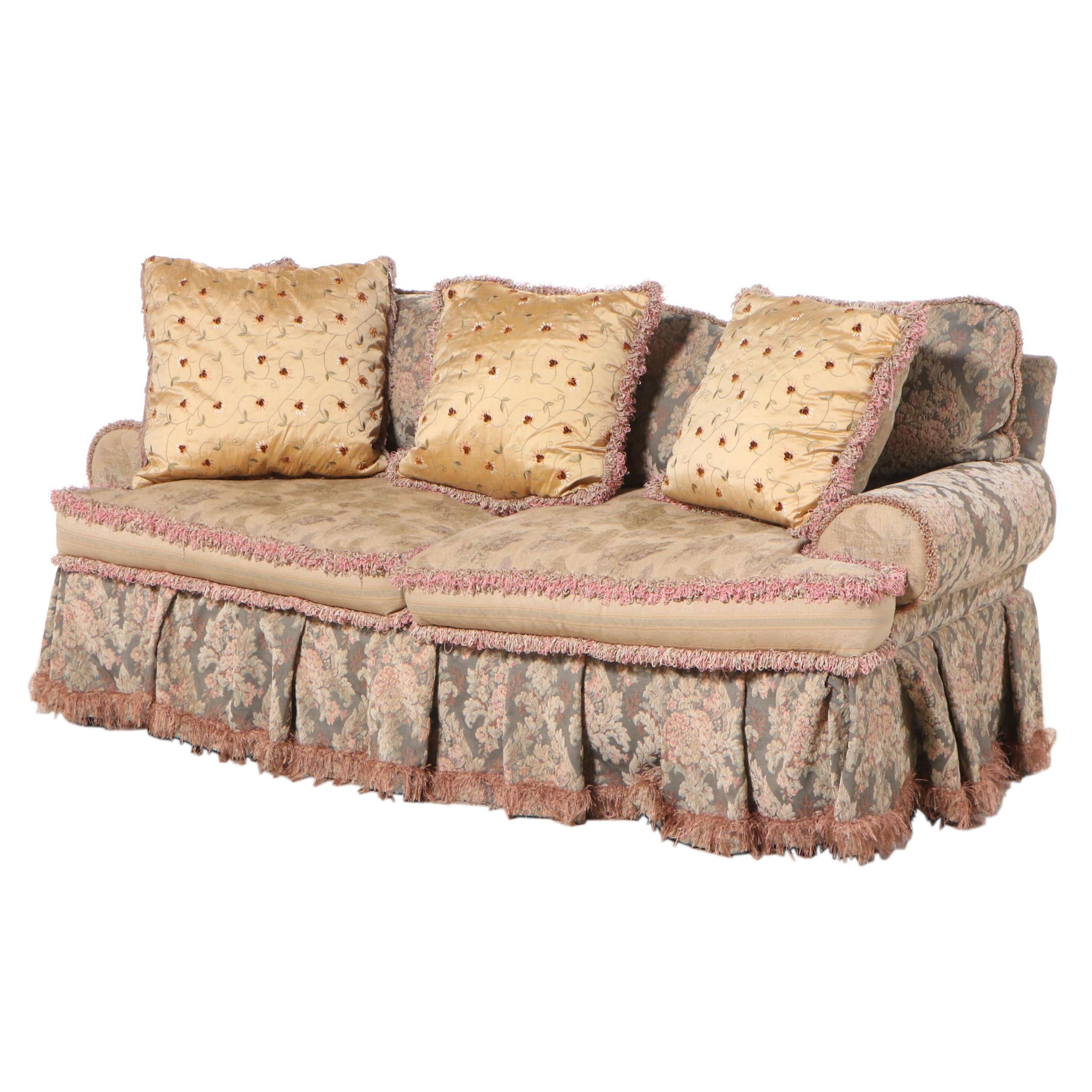 Carol Hicks Bolton and EJ Victor Skirted Sofa with Pillows