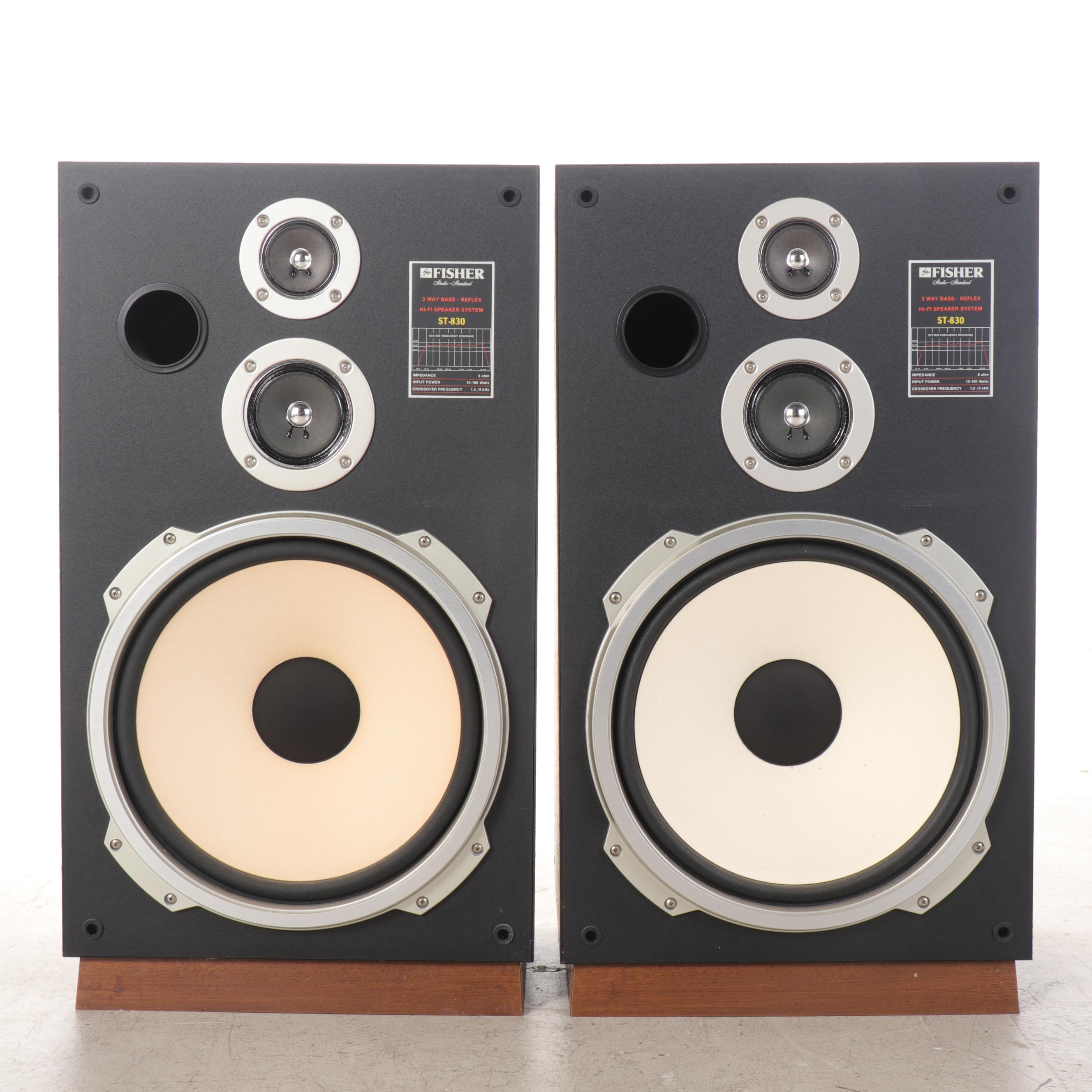 Pair of Fisher Studio-Standard Walnut Veneer Loudspeakers, 1980s